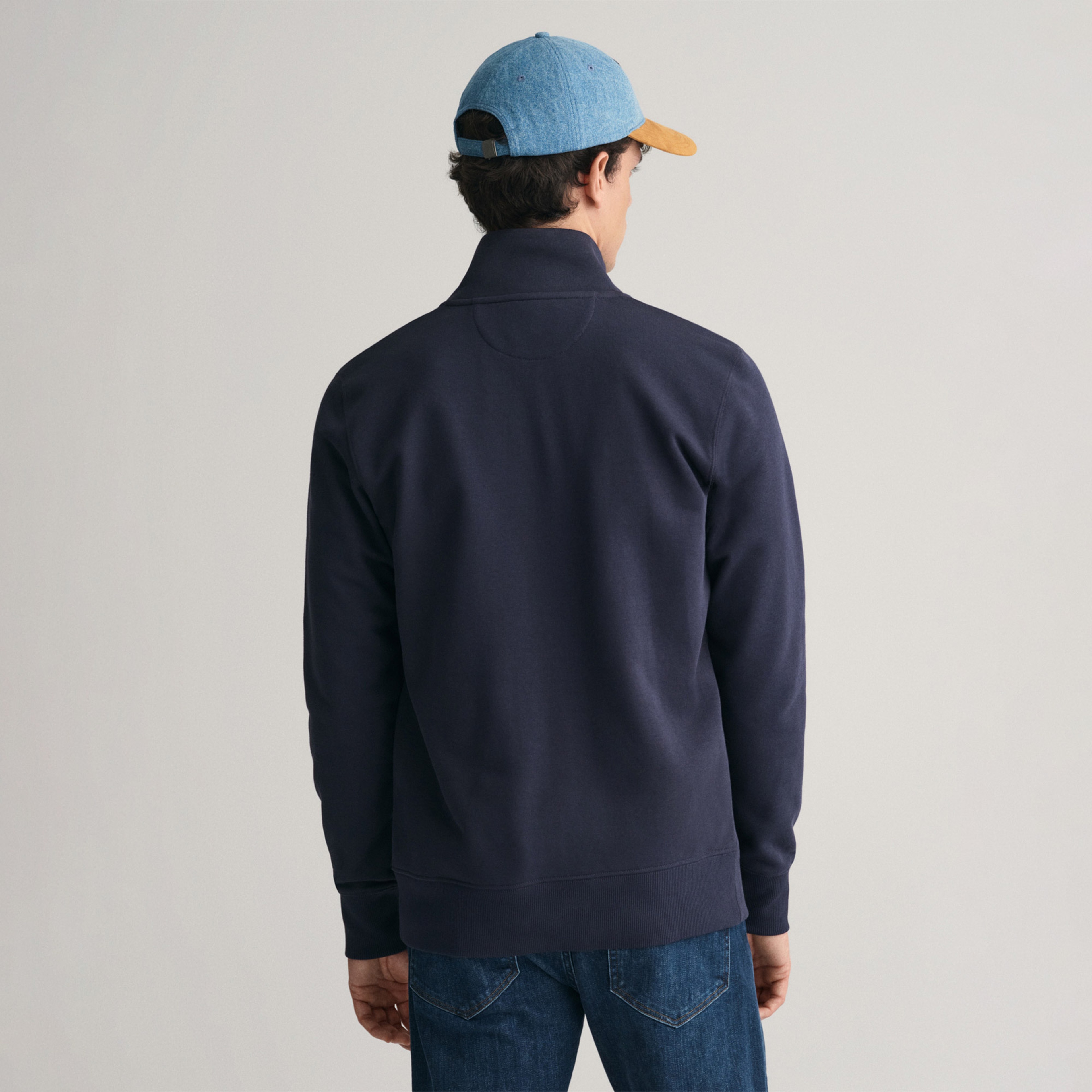 GANT Erkek Lacivert Regular Fit Fermuarlı Sweatshirt