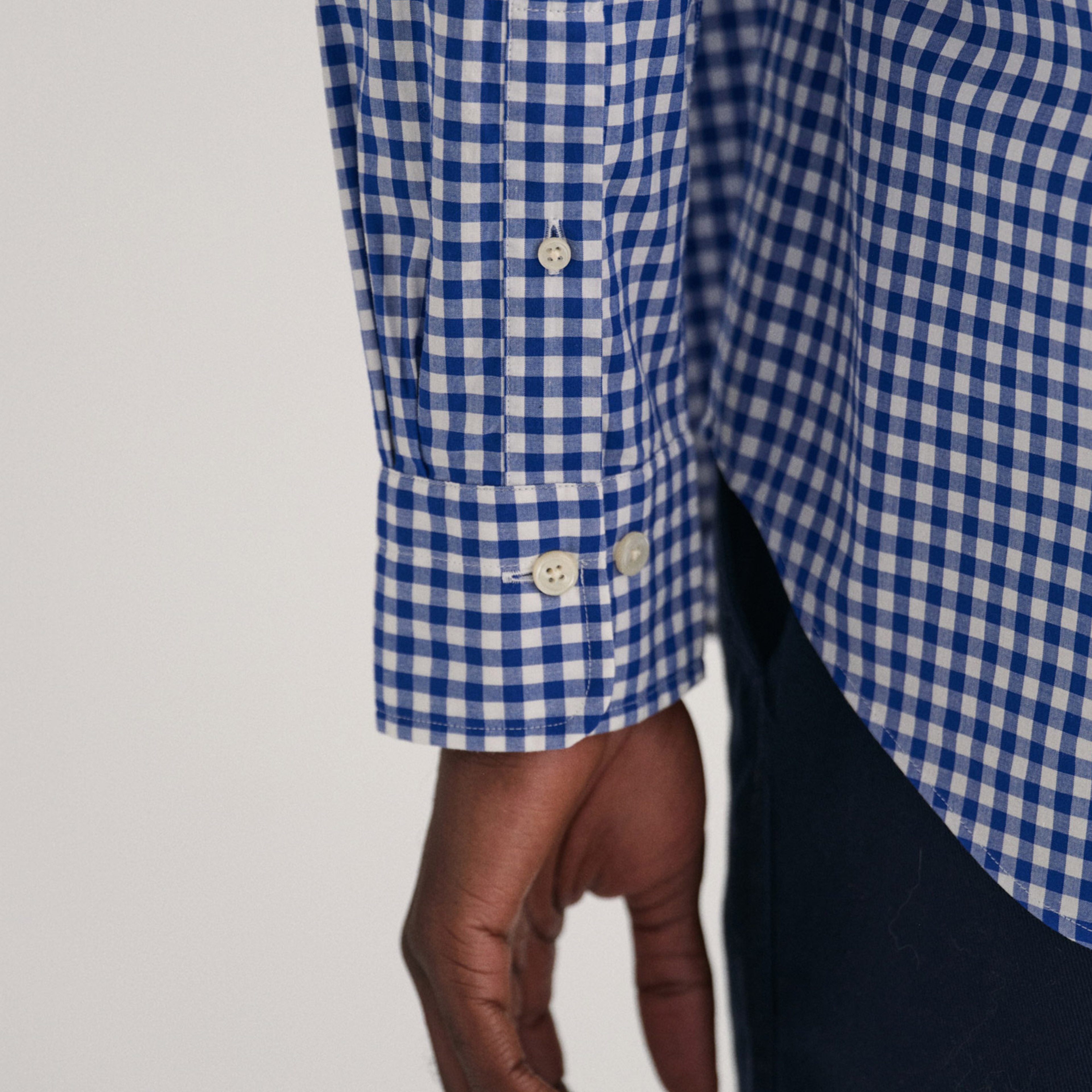 GANT Erkek Mavi Regular Fit Düğmeli Yaka Kareli Gömlek