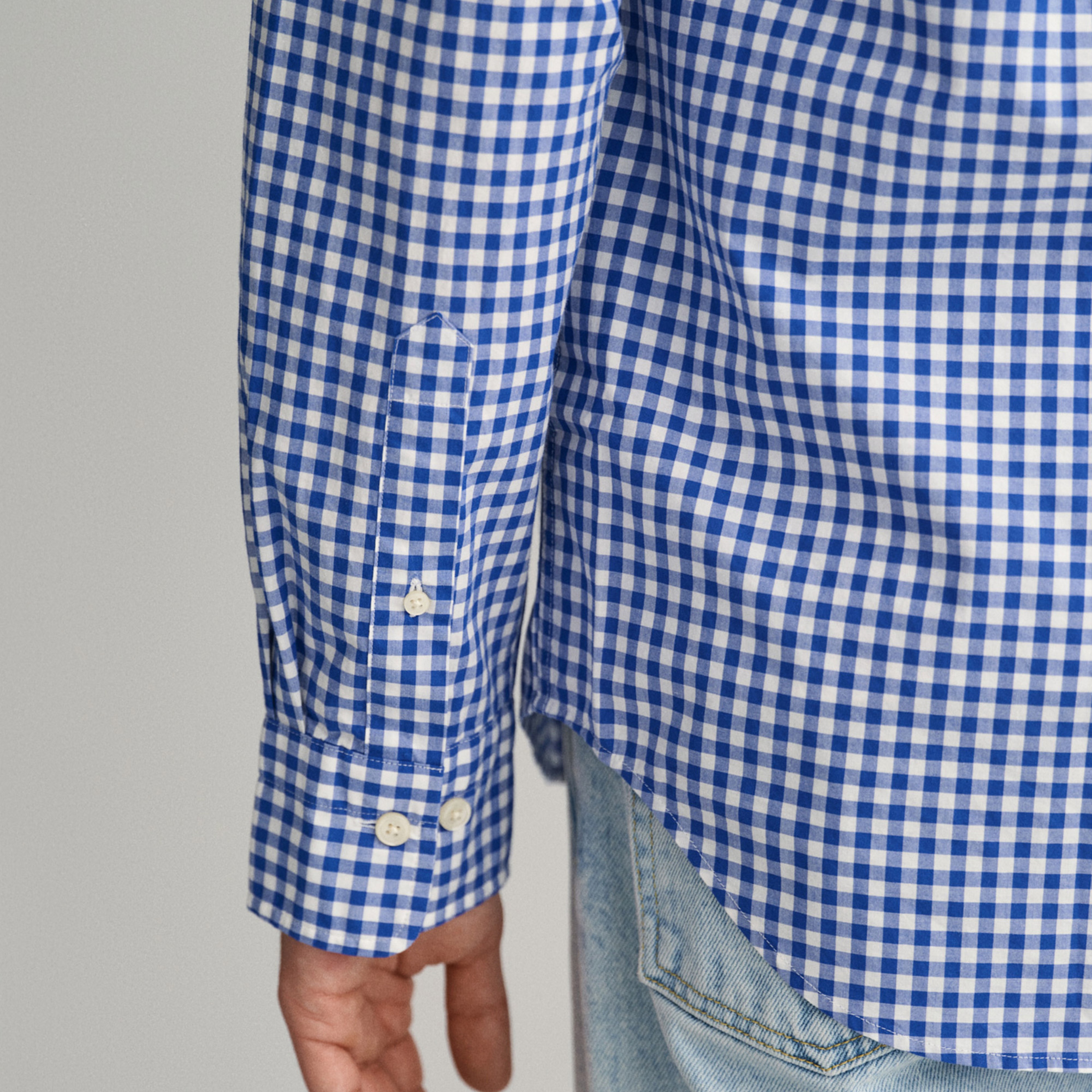 GANT Erkek Mavi Regular Fit Düğmeli Yaka Kareli Gömlek