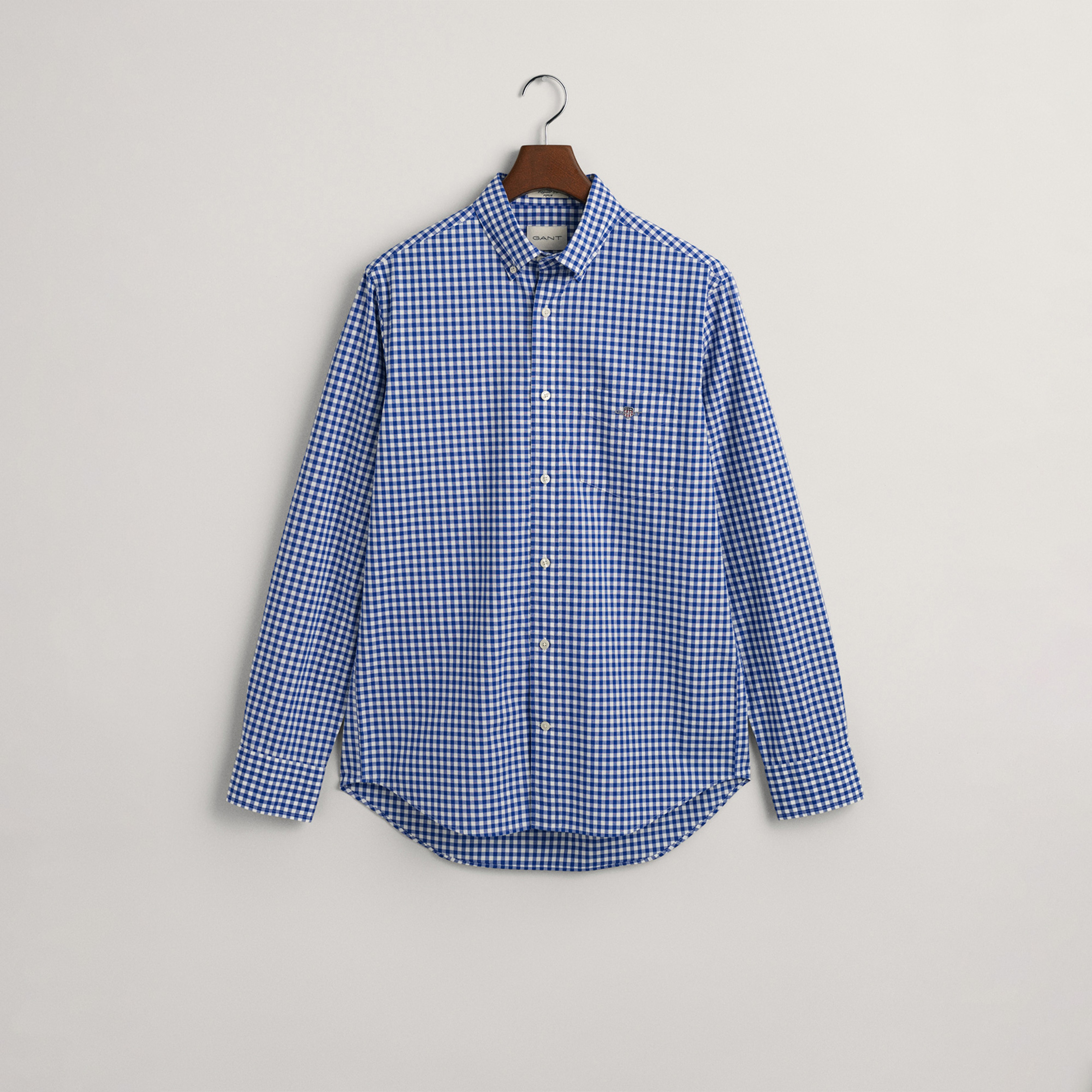 GANT Erkek Mavi Regular Fit Düğmeli Yaka Kareli Gömlek