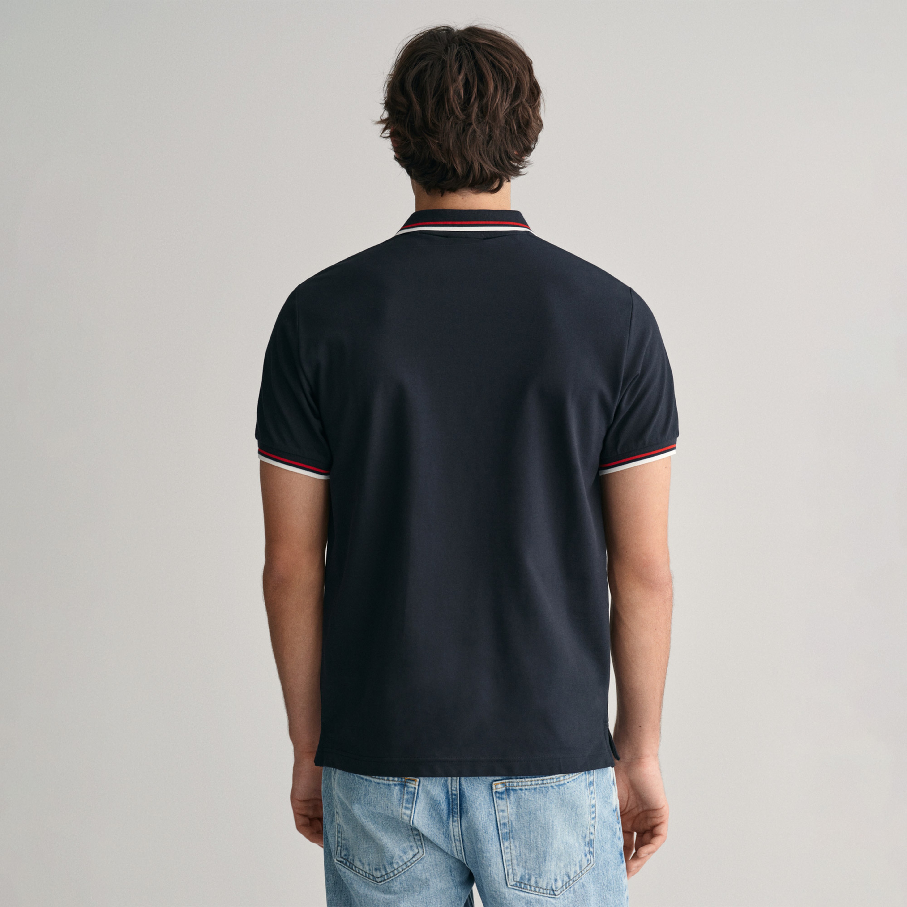 GANT Erkek Siyah Regular Fit Çizgili Polo