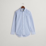 GANT Erkek Mavi Regular Fit Çizgili Düğmeli Yaka Gömlek