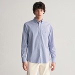 GANT Erkek Mavi Regular Fit Çizgili Düğmeli Yaka Gömlek