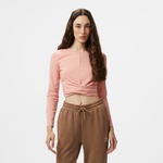 Converse Twist Front Kadın Uzun Kollu Pembe T-Shirt