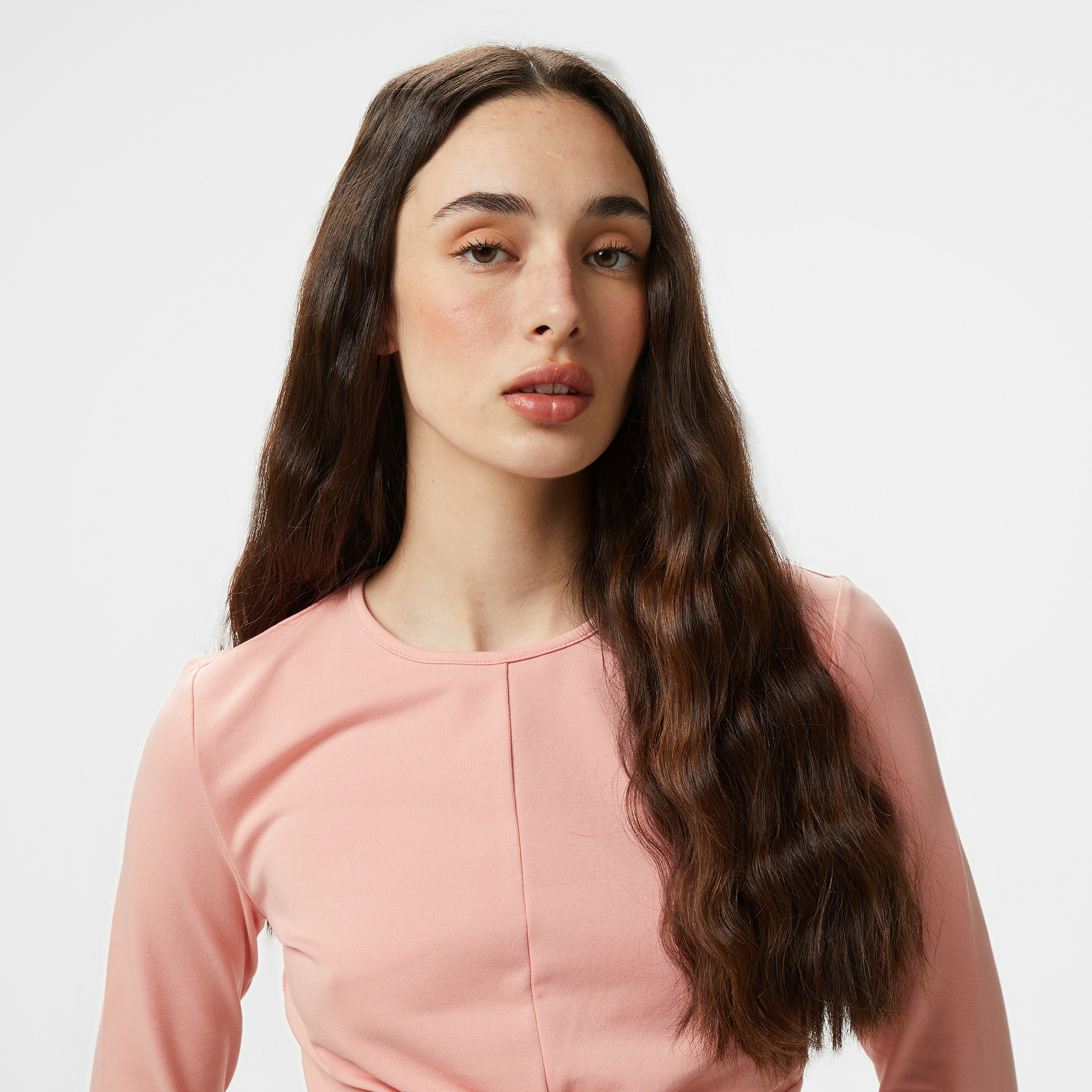 Converse Twist Front Kadın Uzun Kollu Pembe T-Shirt