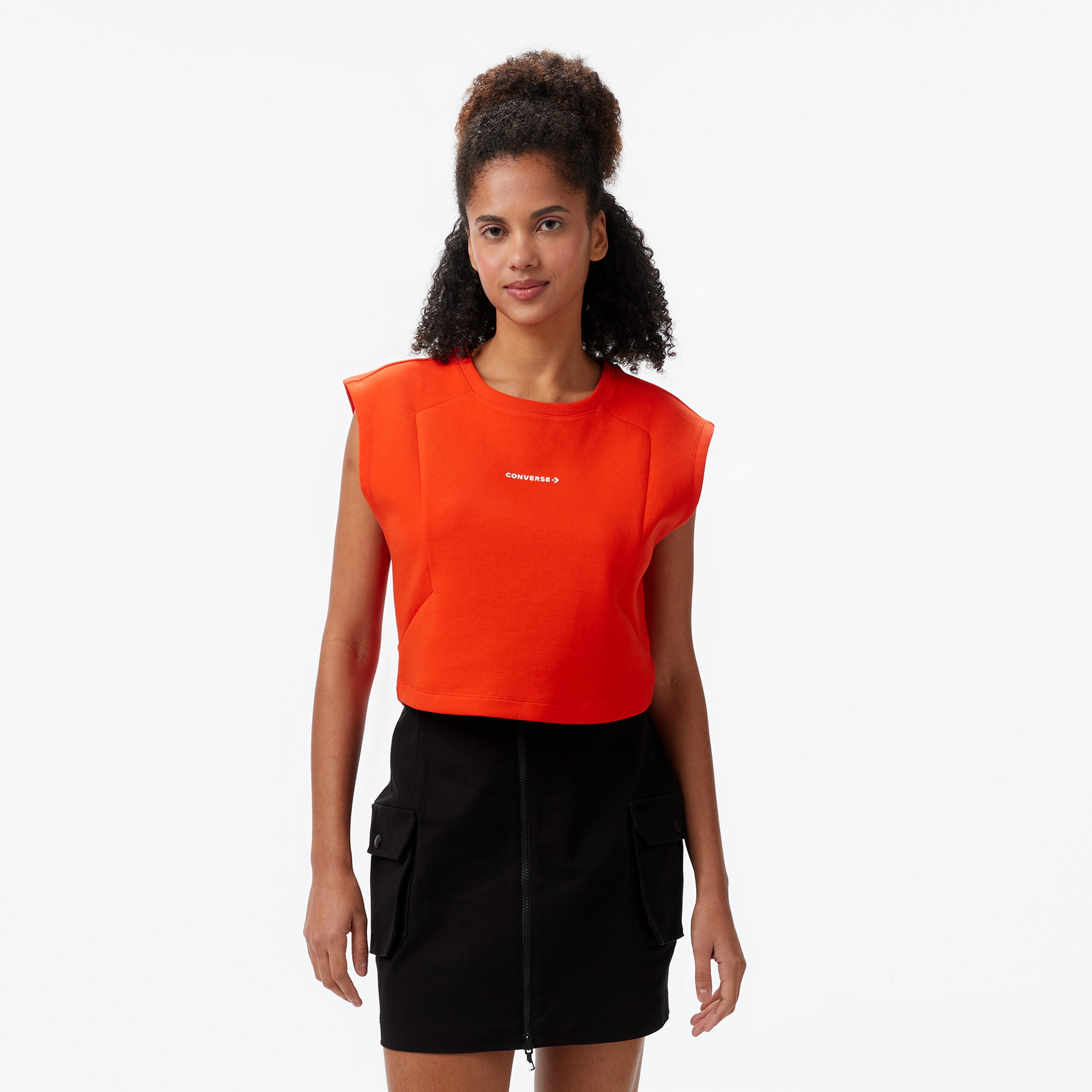 Converse Star Chevron Baskılı Kadın Kırmızı T-Shirt