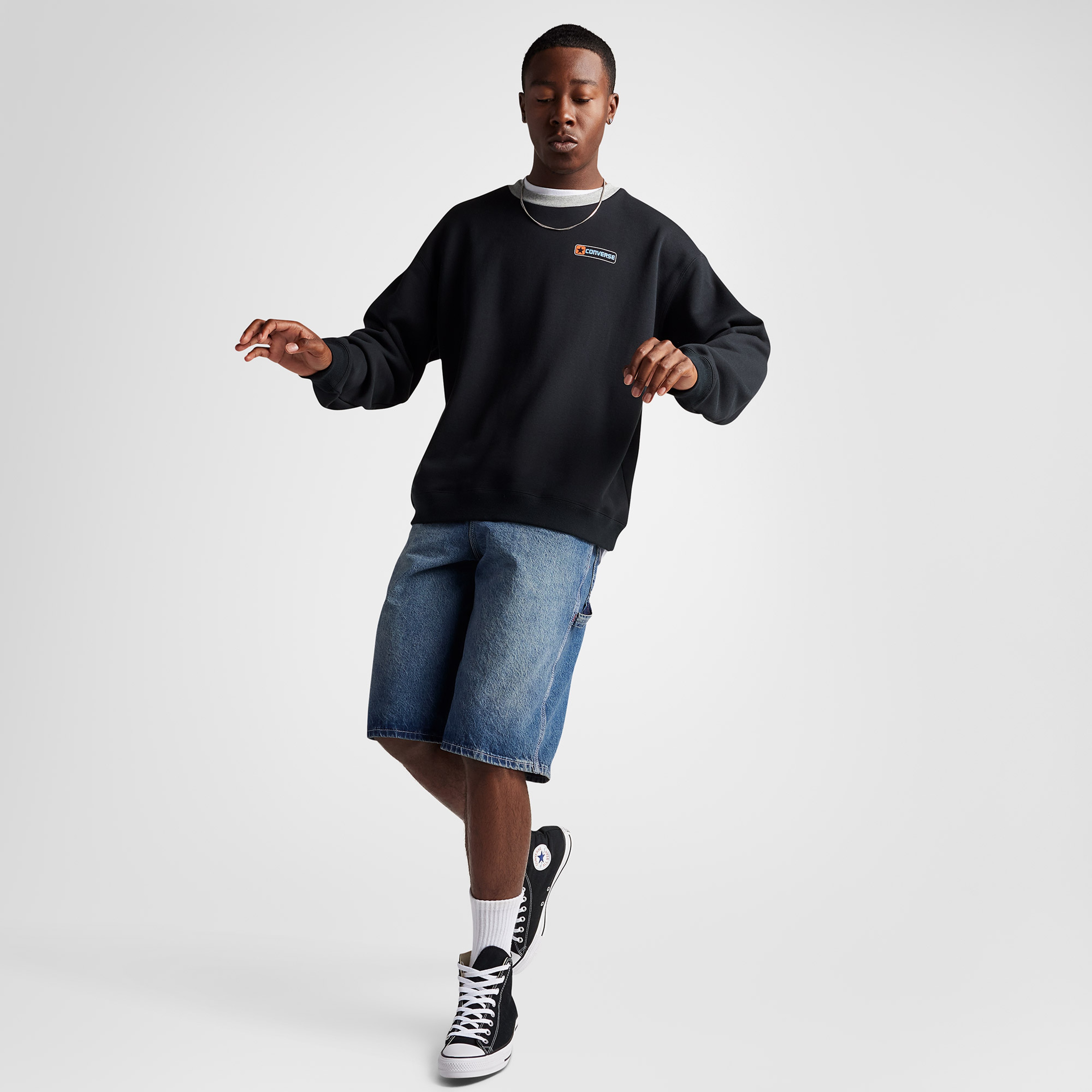 Converse Erkek Siyah Sweatshirt