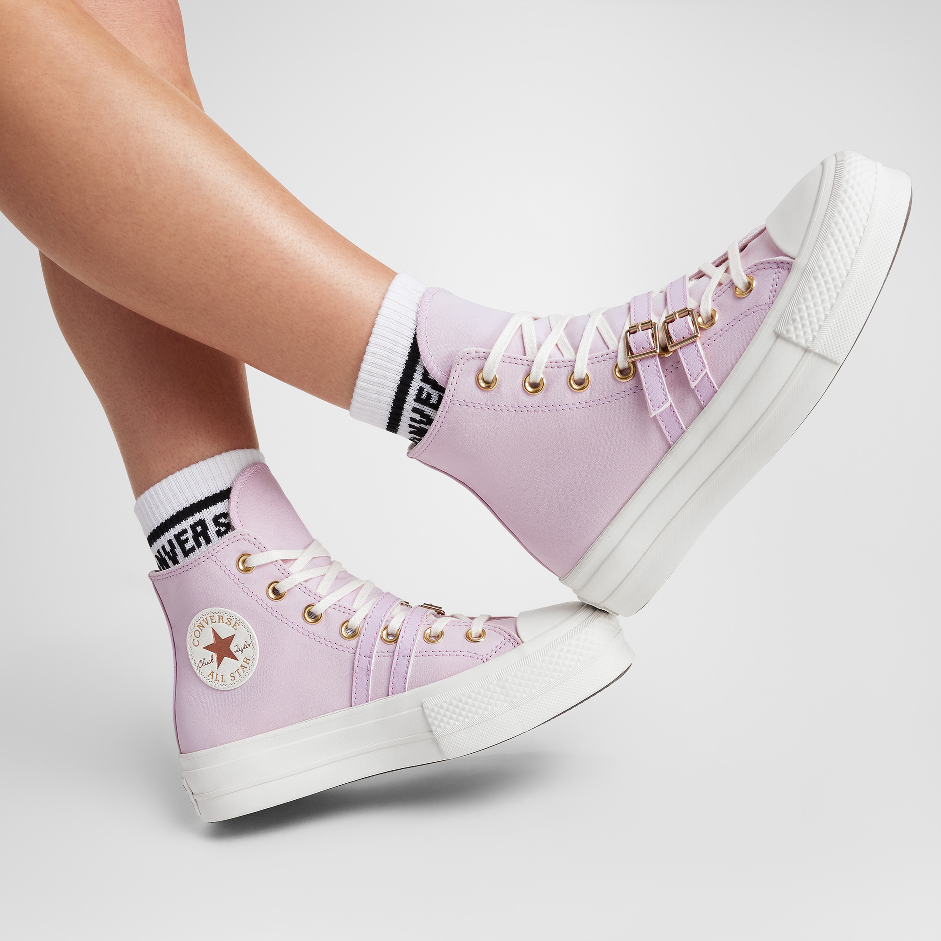 Converse Chuck Taylor All Star Lift Platform Buckle Kadın Pembe Sneaker
