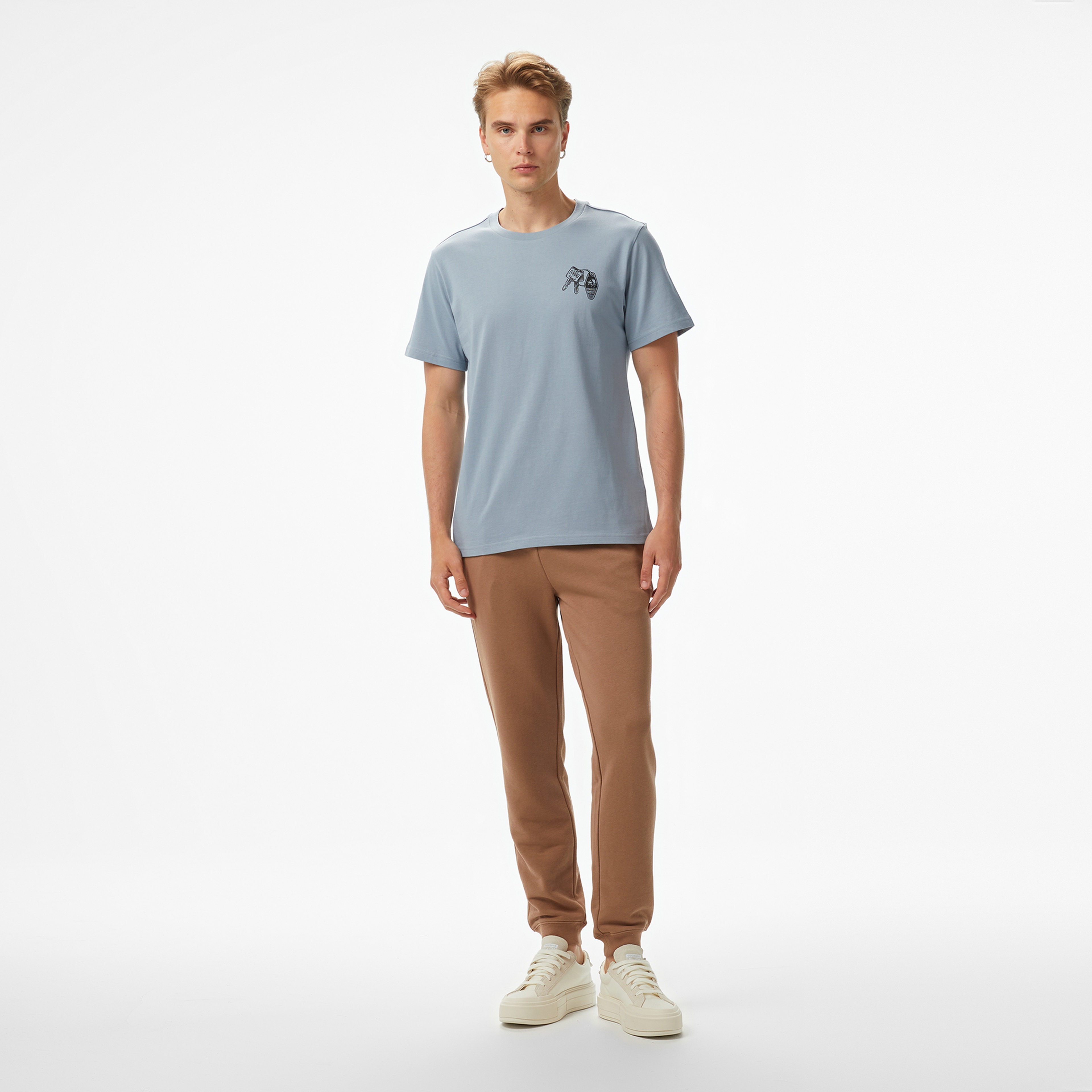 Converse Skeleton Party Erkek Mavi T-Shirt