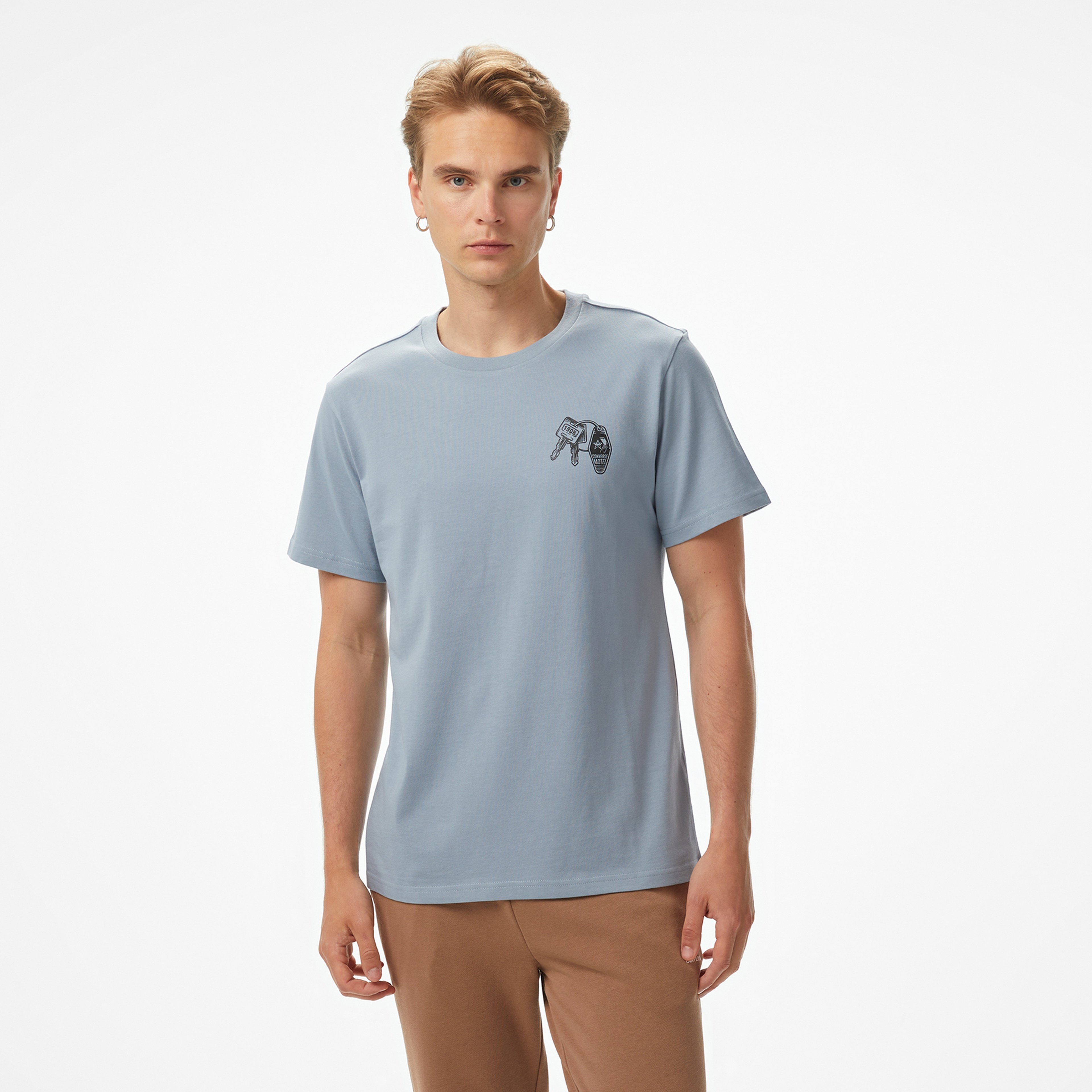 Converse Skeleton Party Erkek Mavi T-Shirt