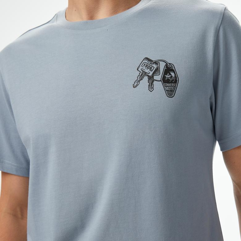 Converse Skeleton Party Erkek Mavi T-Shirt