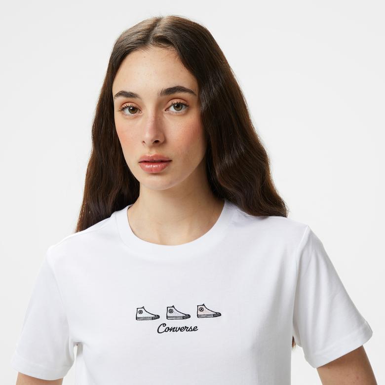 Converse Kadın Beyaz T-Shirt