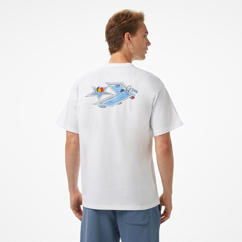 Converse Pool Side Star Chevron Erkek Beyaz T-Shirt