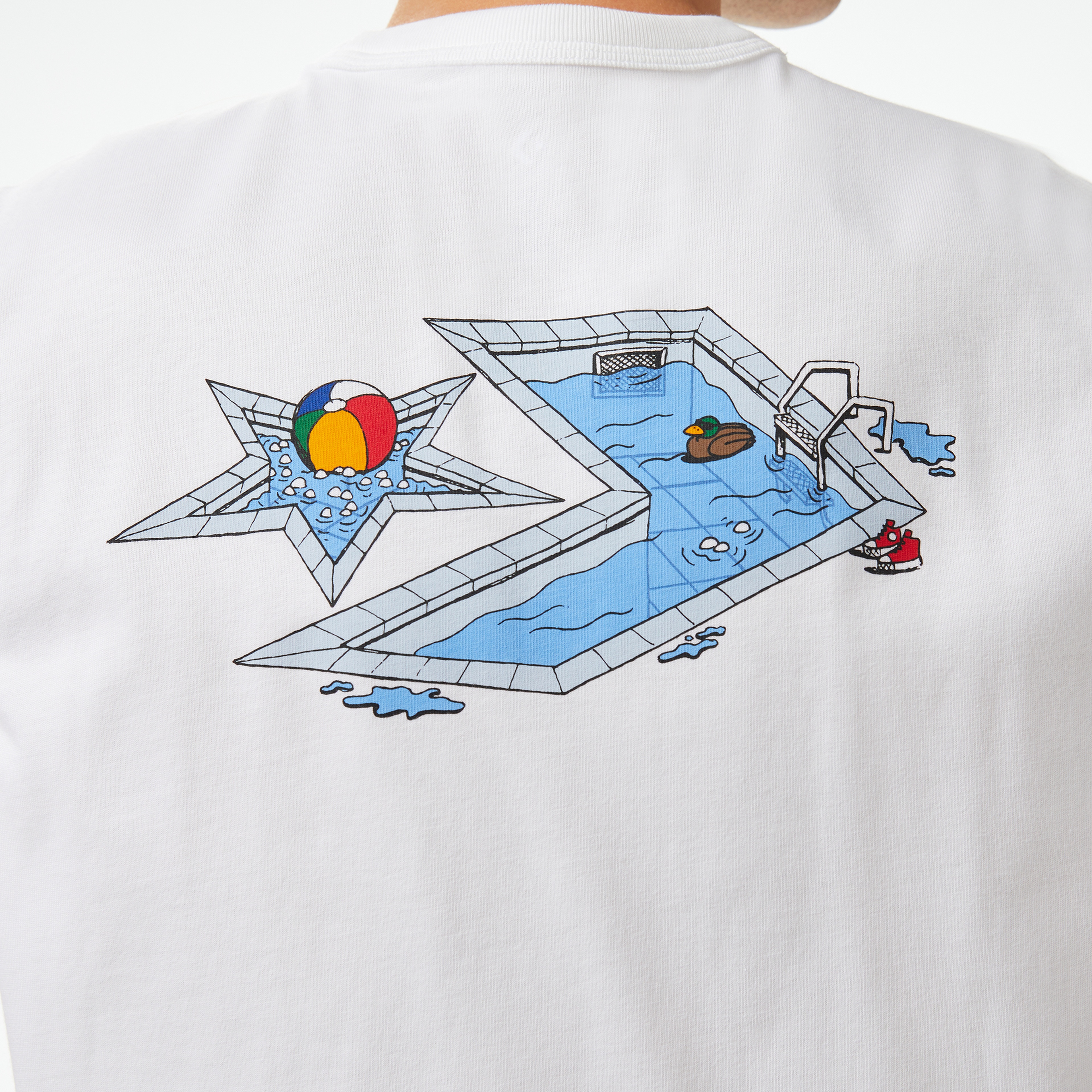 Converse Pool Side Star Chevron Erkek Beyaz T-Shirt