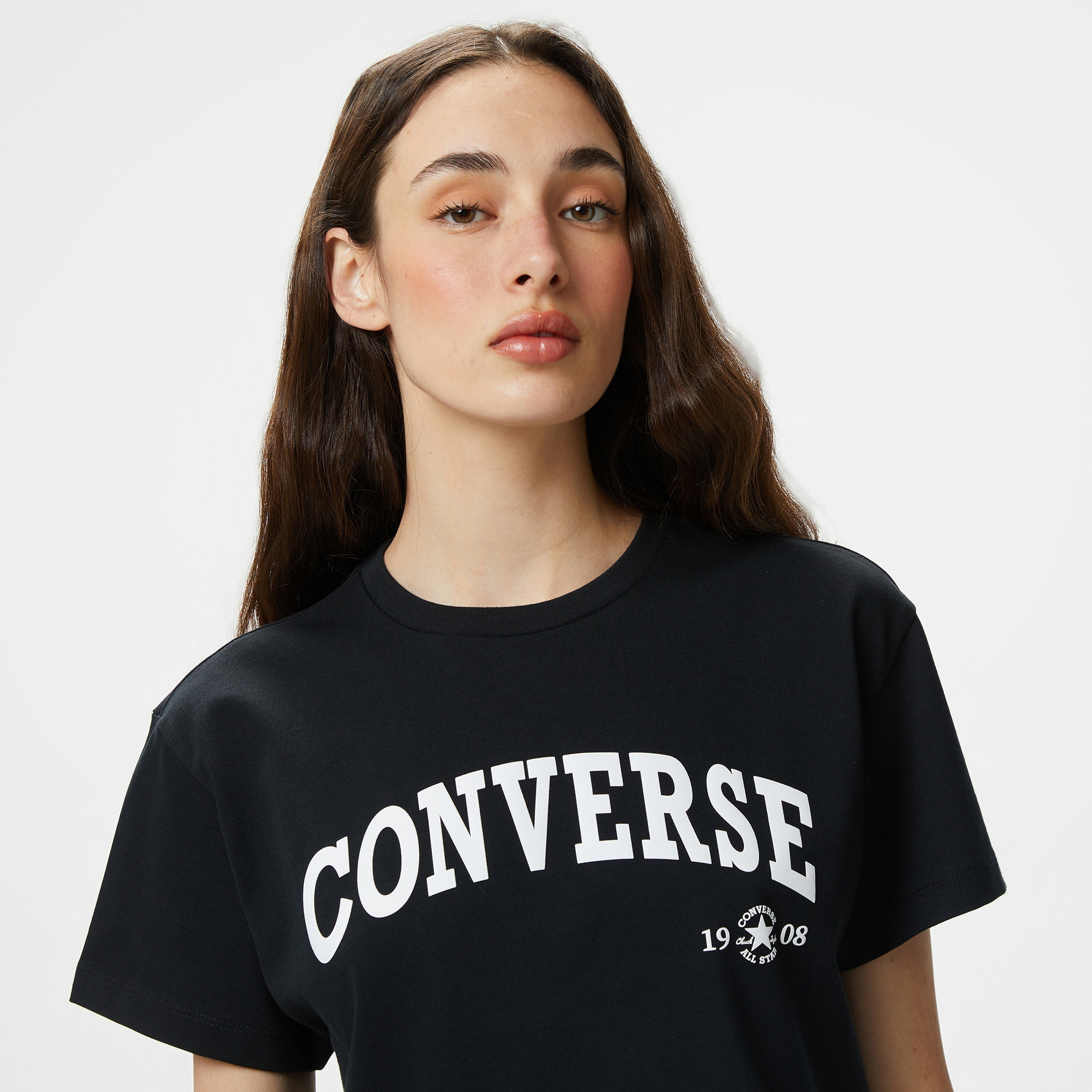 Converse Retro Chuck Kadın Siyah T-Shirt