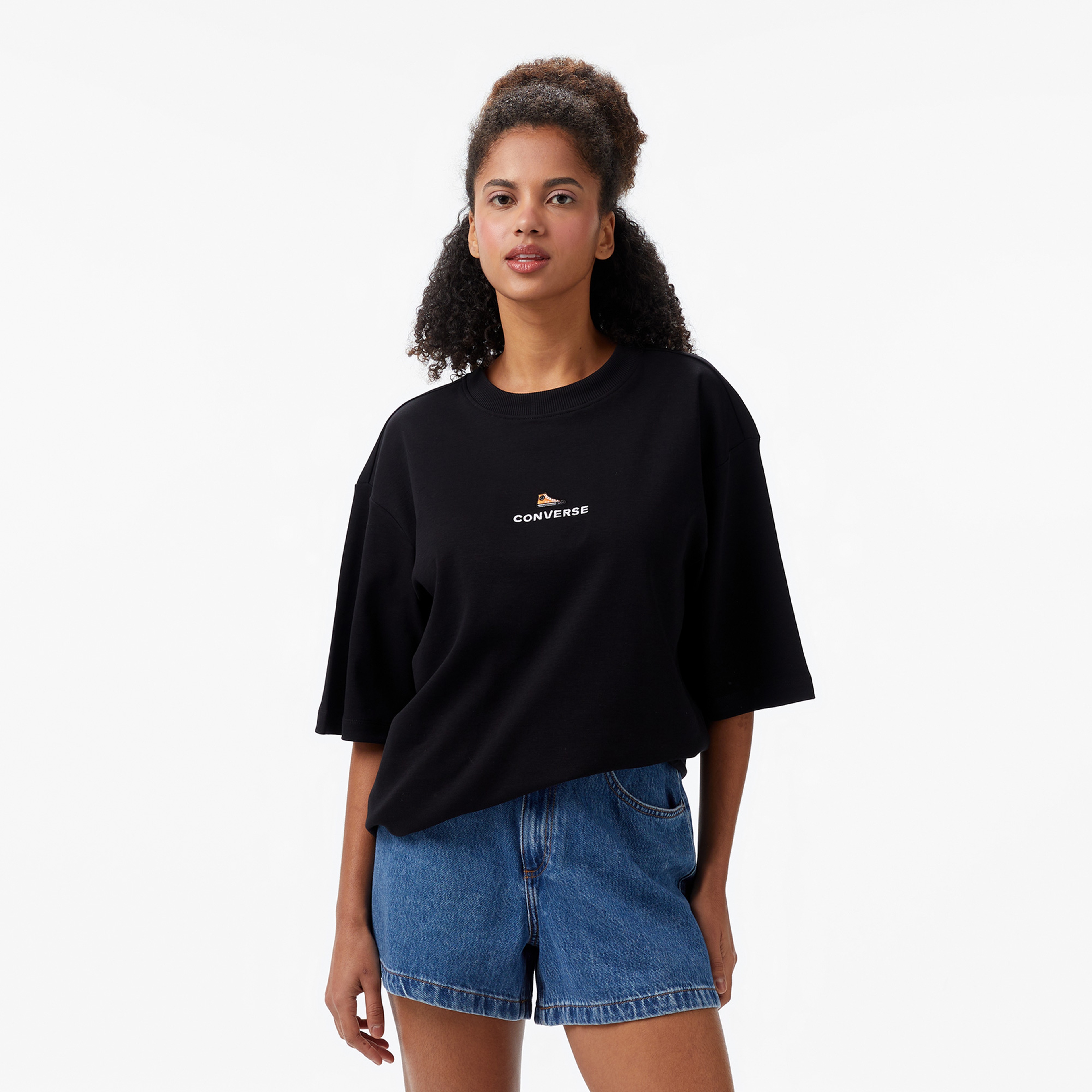 Converse Oversize Fit Erkek Siyah T-shirt