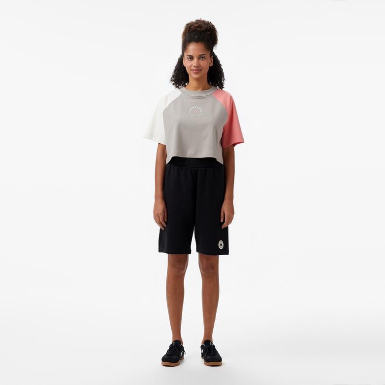 Converse Star Chevron Baskılı Kadın Gri T-Shirt