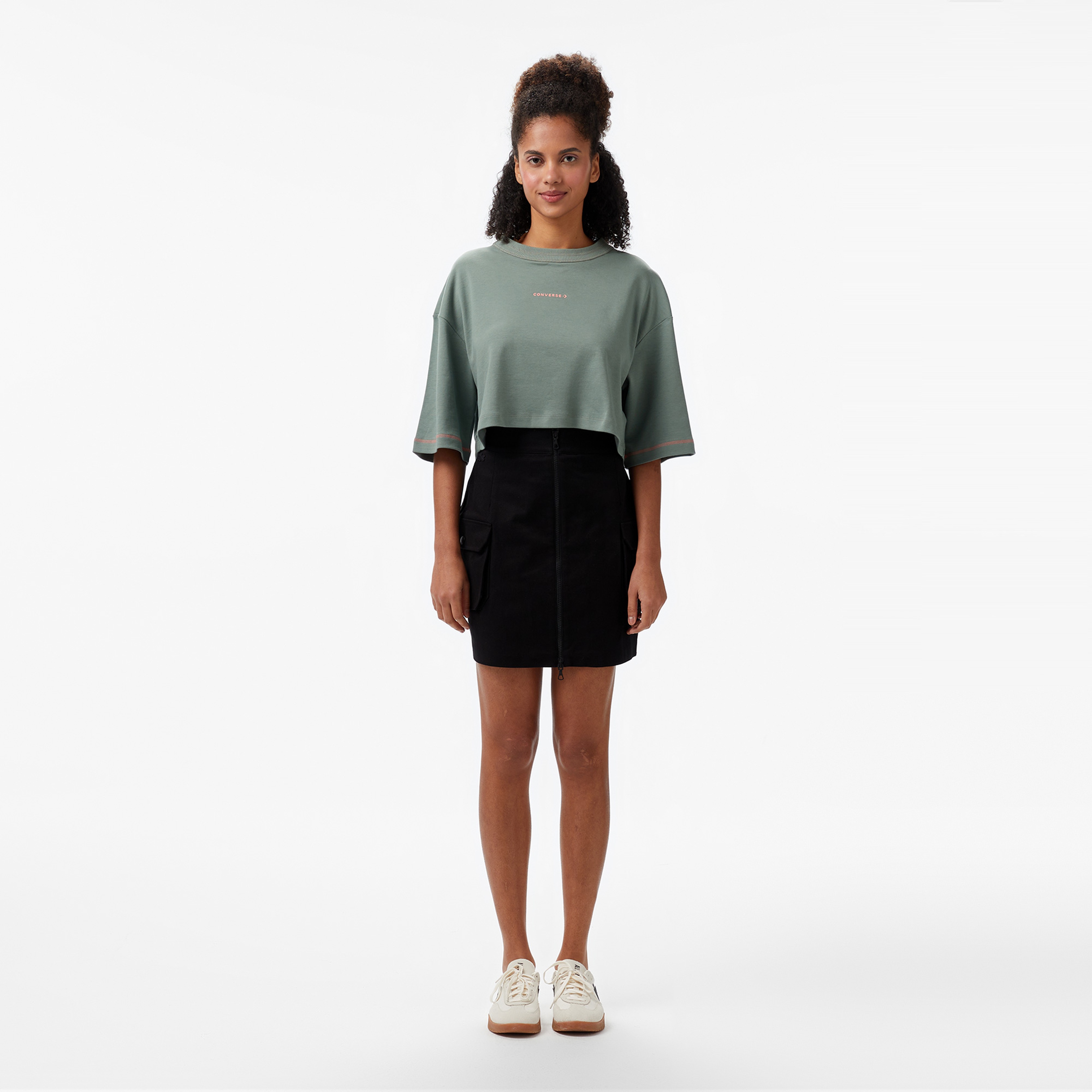 Converse Star Chevron Baskılı Kadın Yeşil T-Shirt