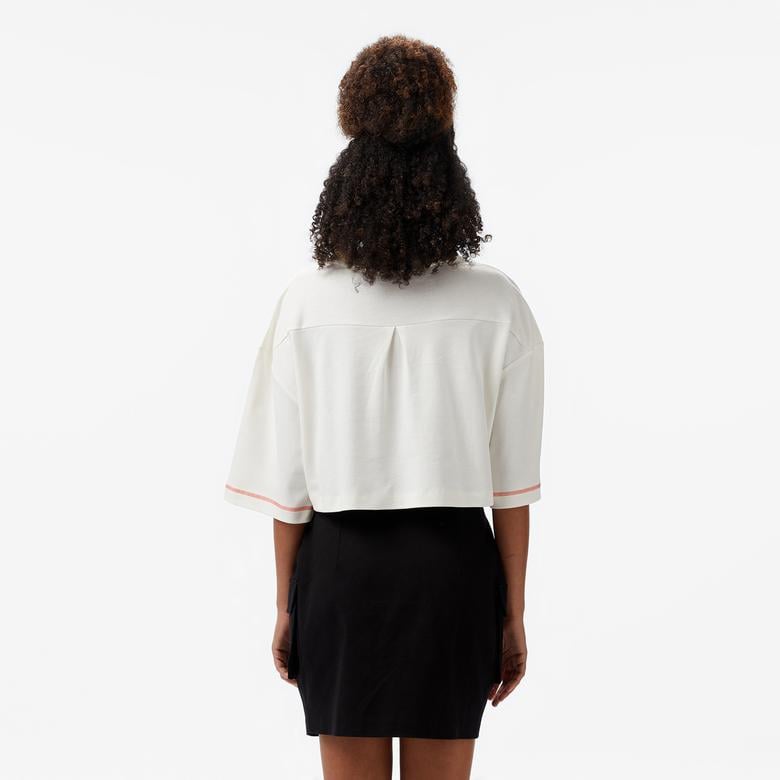 Converse Star Chevron Baskılı Kadın Krem T-Shirt