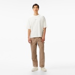 Converse Star Chevron Baskılı Oversize Fit  Erkek Krem T-Shirt