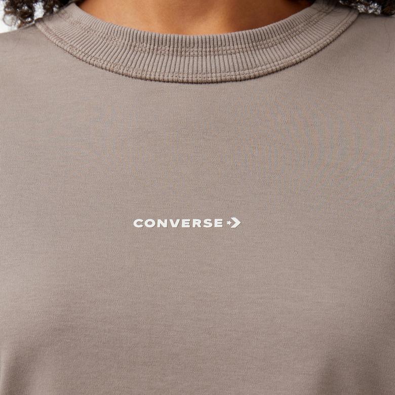 Converse Star Chevron Oversize Fit Baskılı Erkek Bej T-shirt
