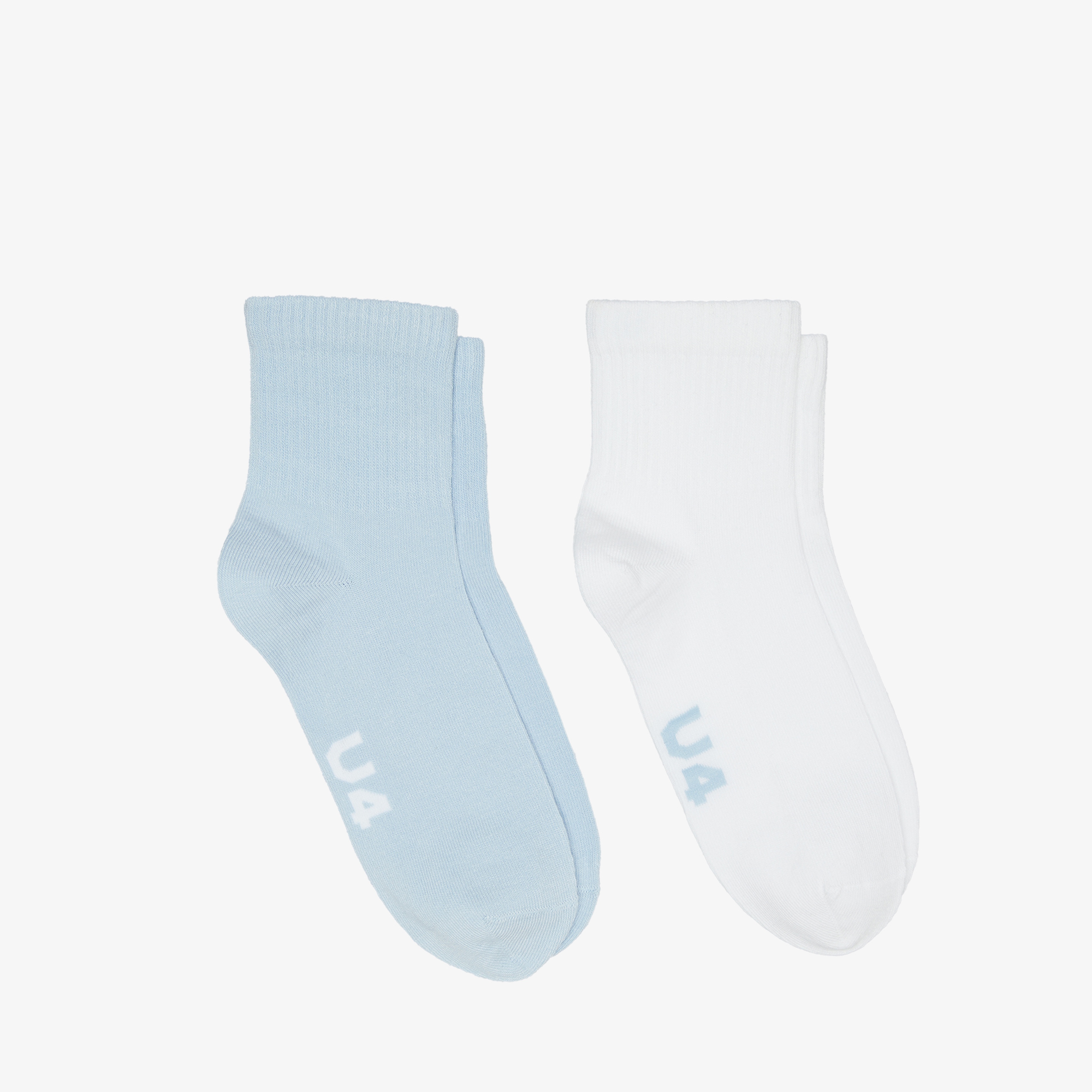 UNITED4 Unisex Mavi - Beyaz 2'li Soket Çorap