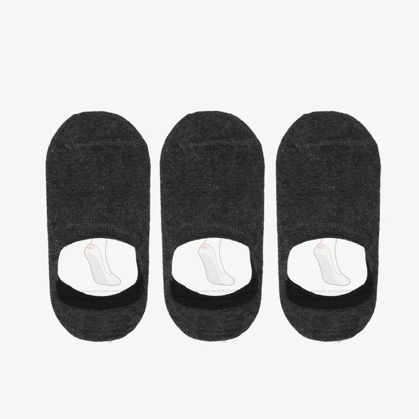 UNITED4 Unisex Antrasit 3'lü Babet Çorap