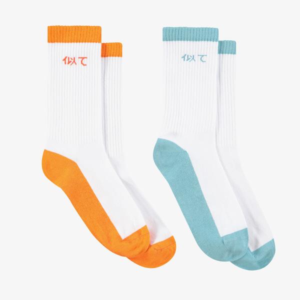 UNITED4 Unisex Turuncu - Mint 2'li Soket Çorap