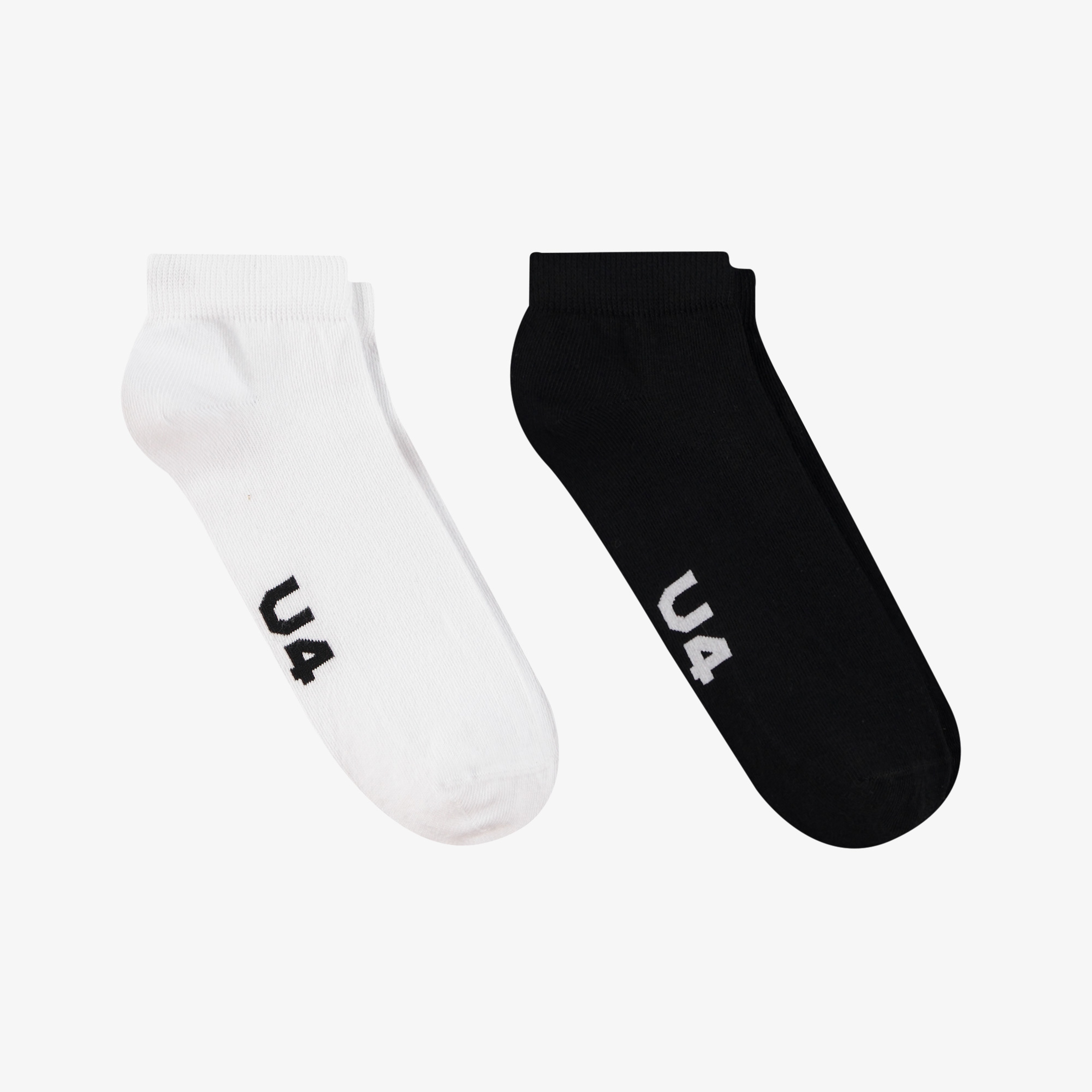 UNITED4 Unisex Beyaz - Siyah 2'li Soket Çorap