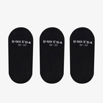 UNITED4 Unisex Siyah 3'lü Babet Çorap