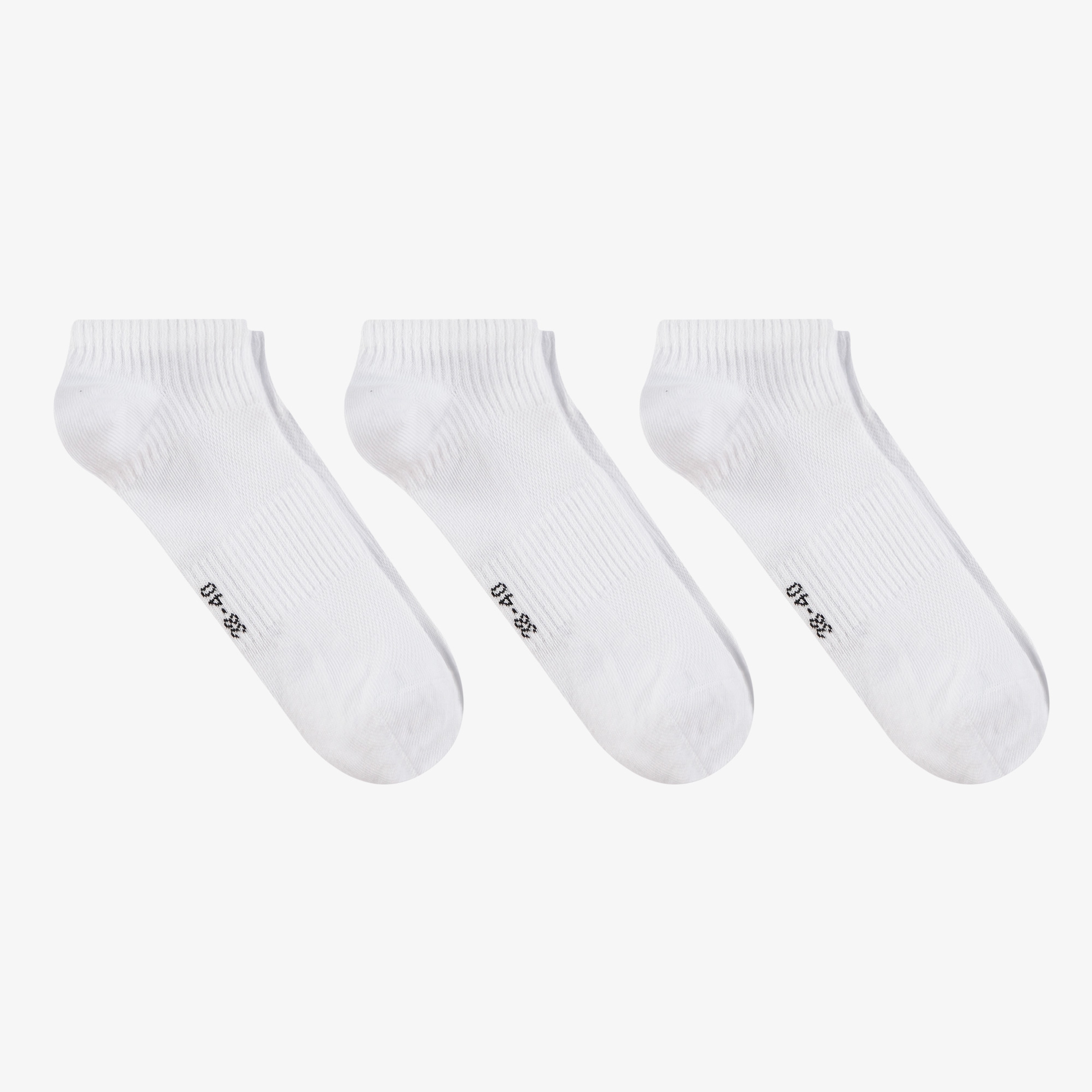 UNITED4 Unisex Beyaz 3'lü Patik Çorap