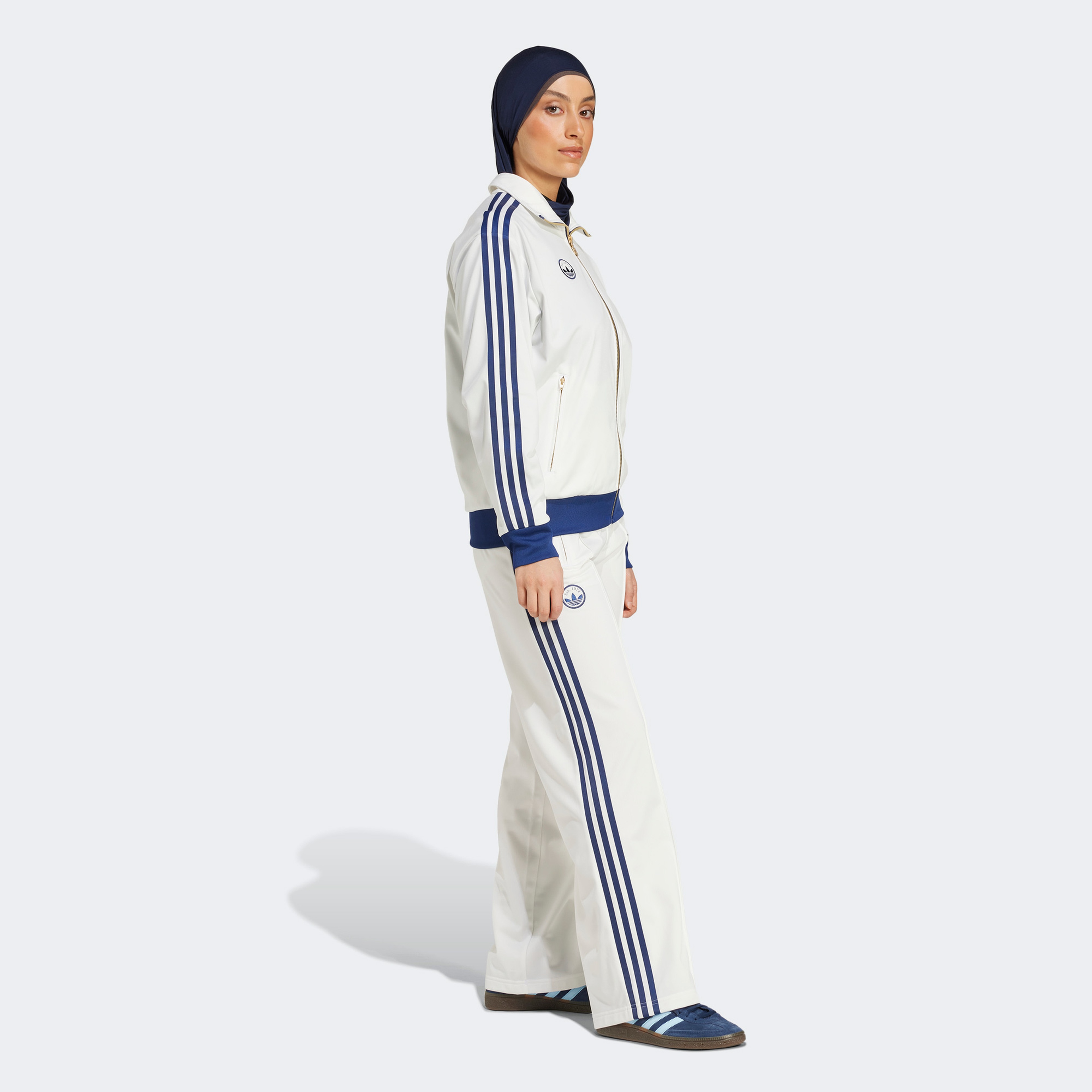 adidas Firebird Badge Kadın Beyaz Eşofman Üstü