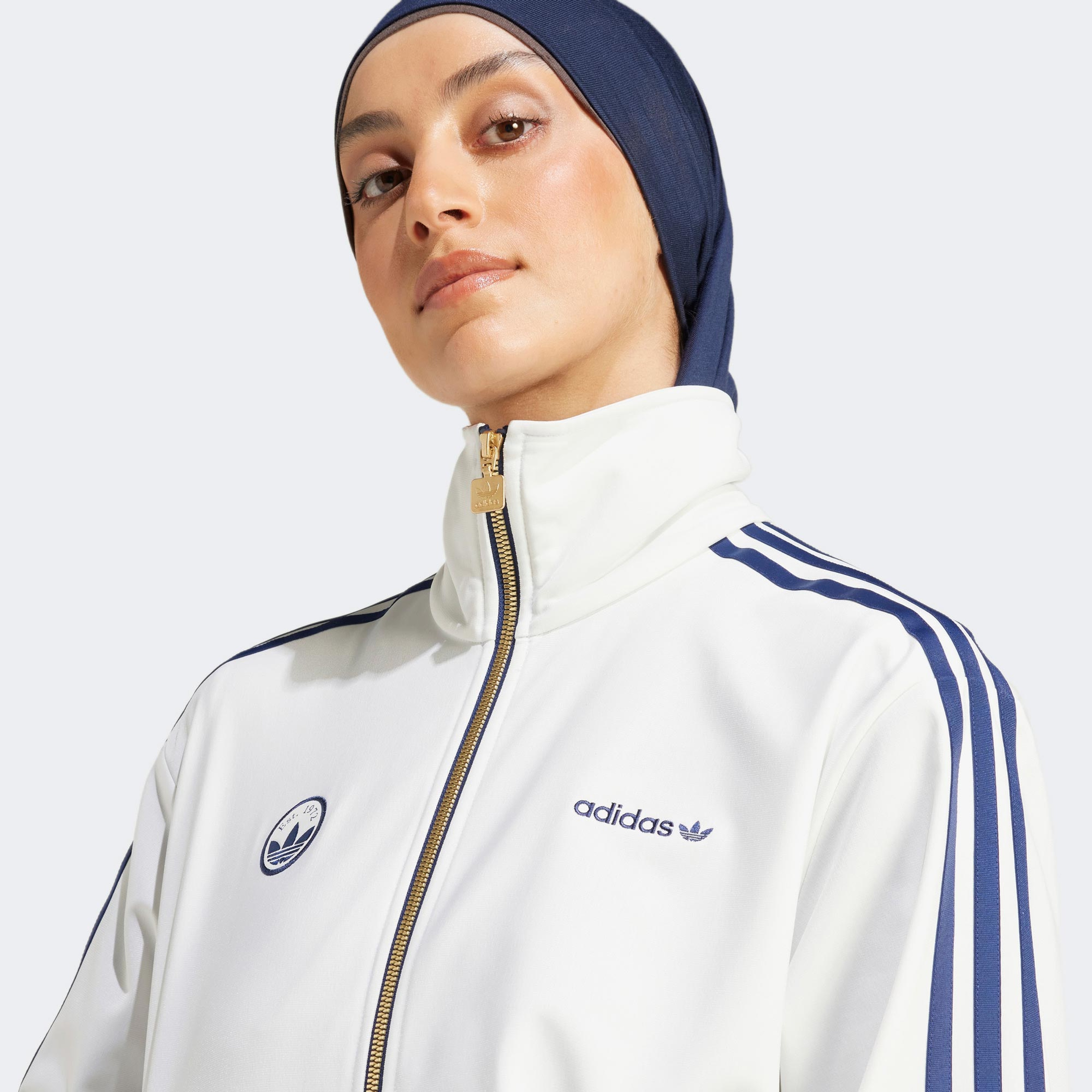 adidas Firebird Badge Kadın Beyaz Eşofman Üstü