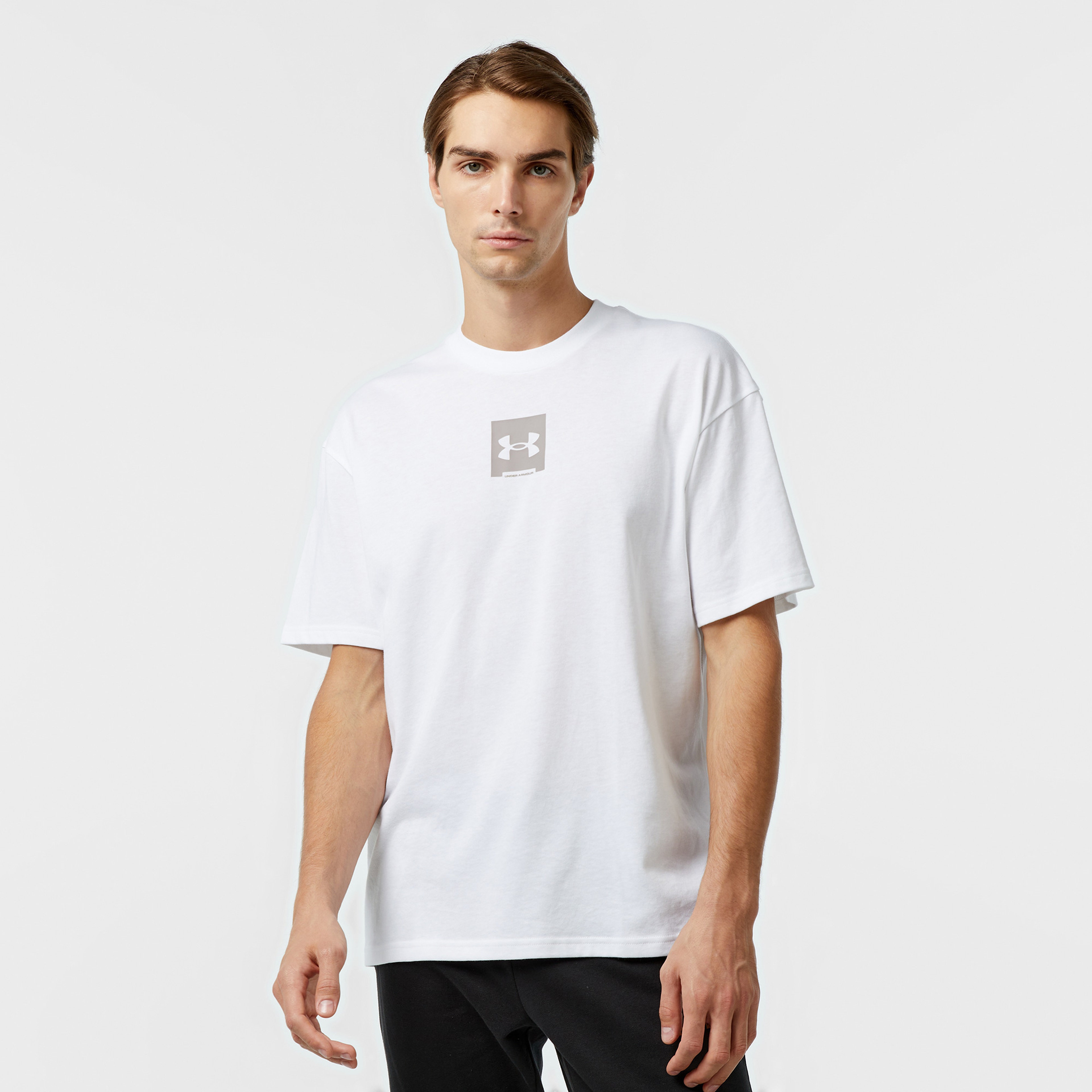 Under Armour Heavyweigt Oversized Erkek Beyaz T-Shirt