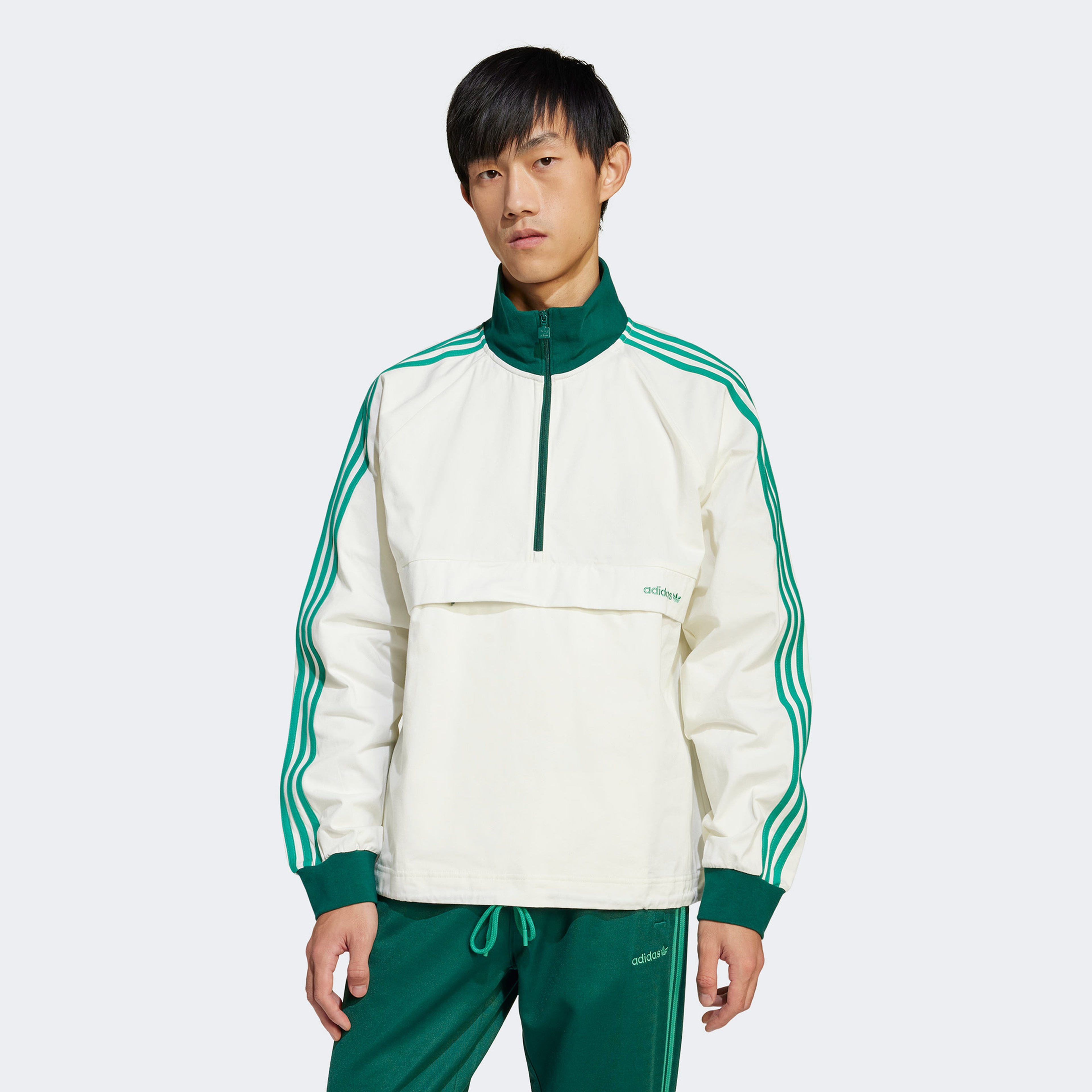 adidas Pullover Yarım Fermuarlı Erkek Beyaz Üst