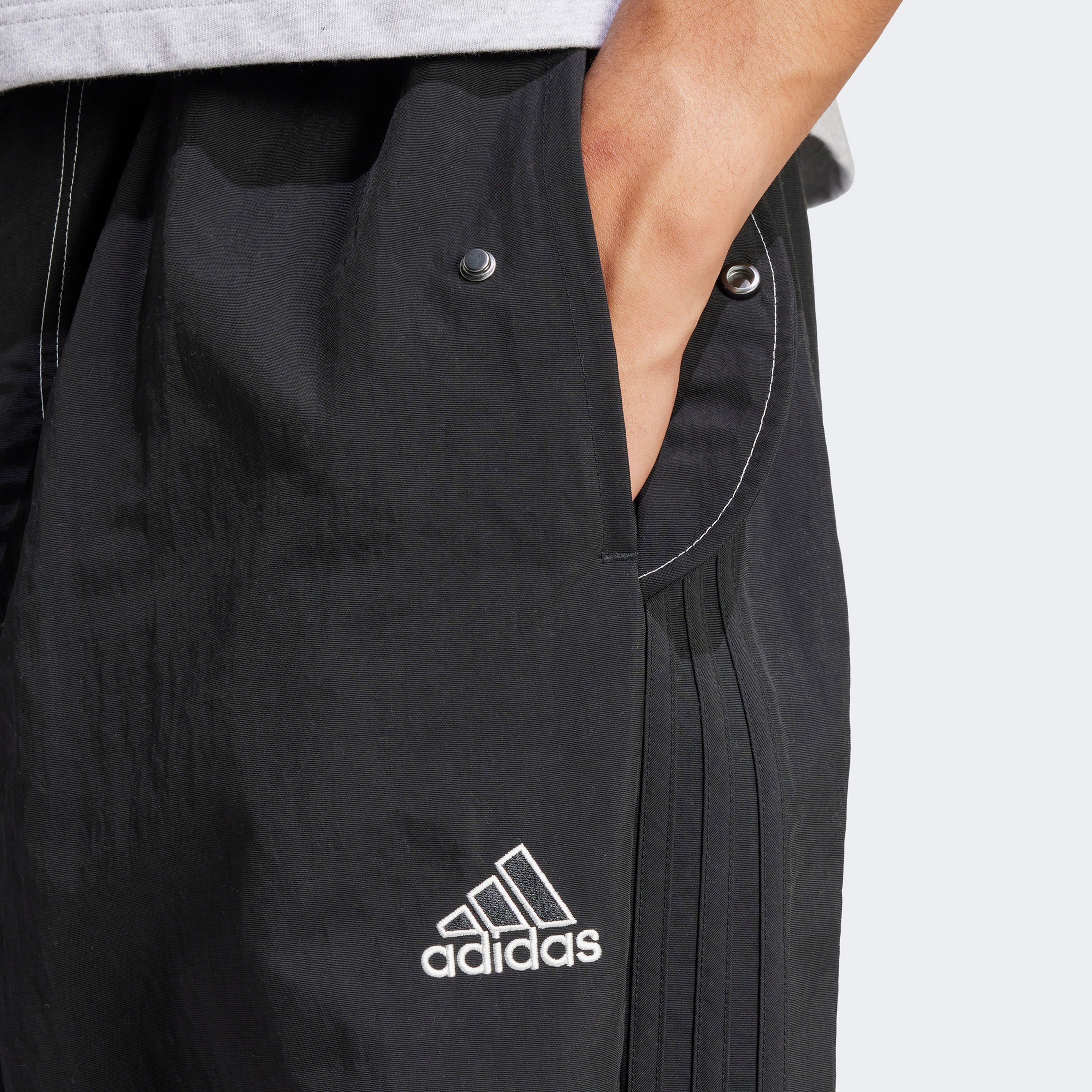 adidas Parachute Erkek Siyah Bol Paça Eşofman Altı