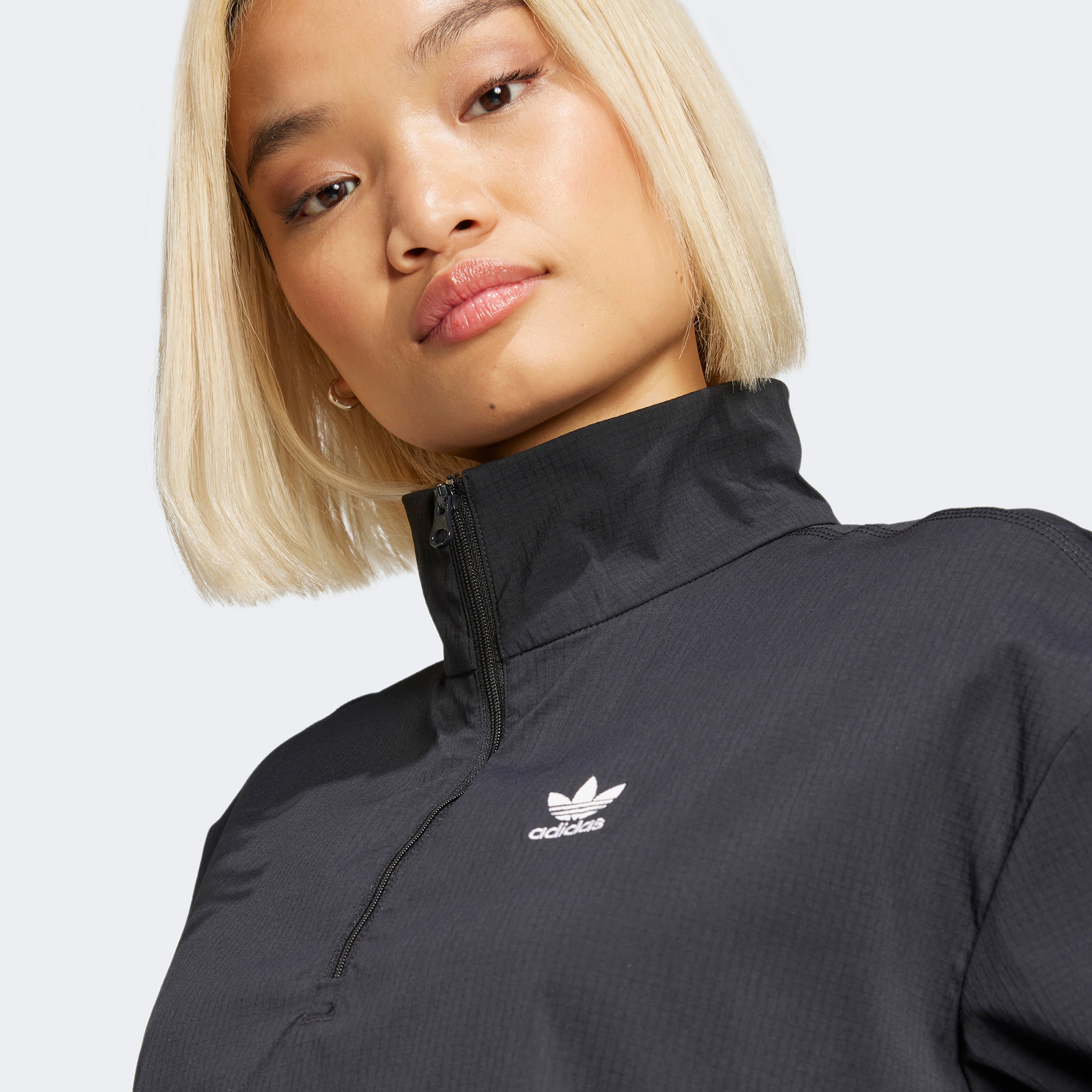 adidas Originals Essentials Fermuar Yakalı Kadın Siyah Eşofman Üstü