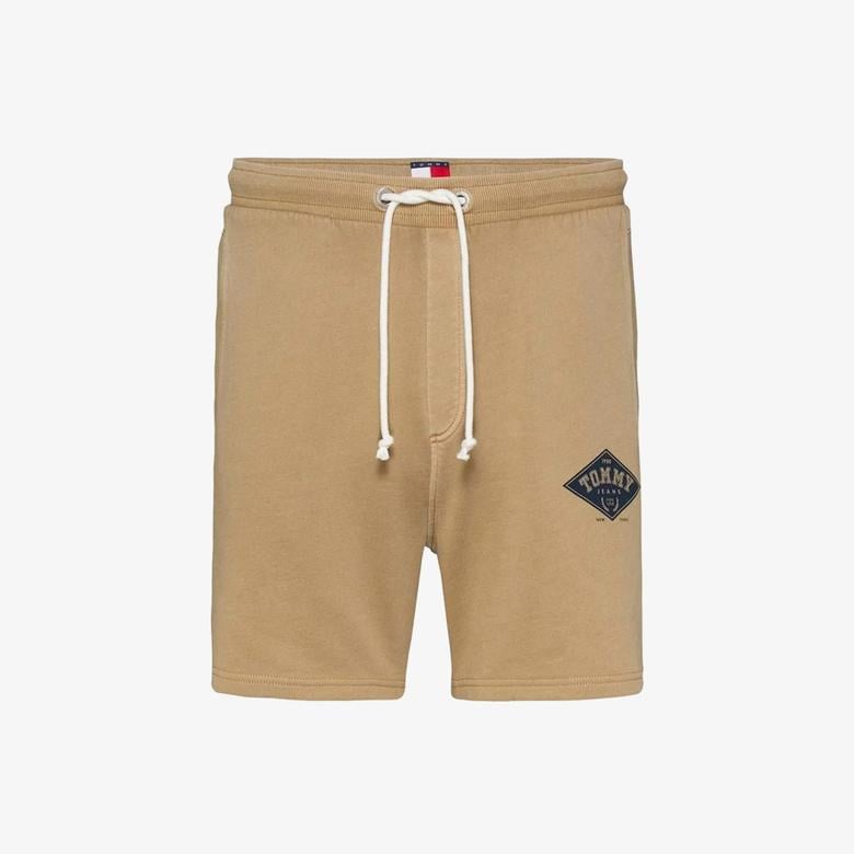 Tommy Jeans Regular Varsity Erkek Bej Şort