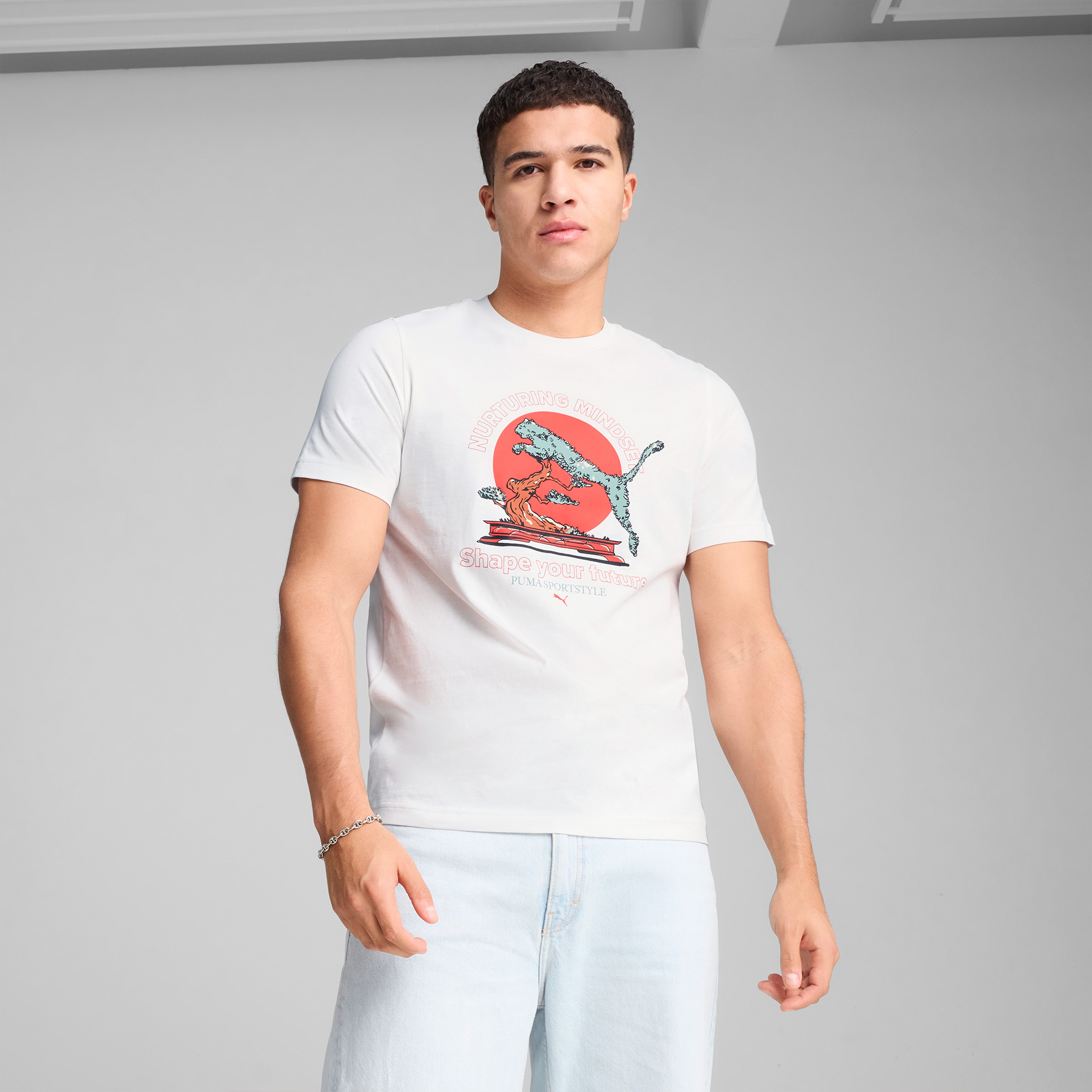 Puma Graphics Bonsai Erkek Beyaz T-Shirt