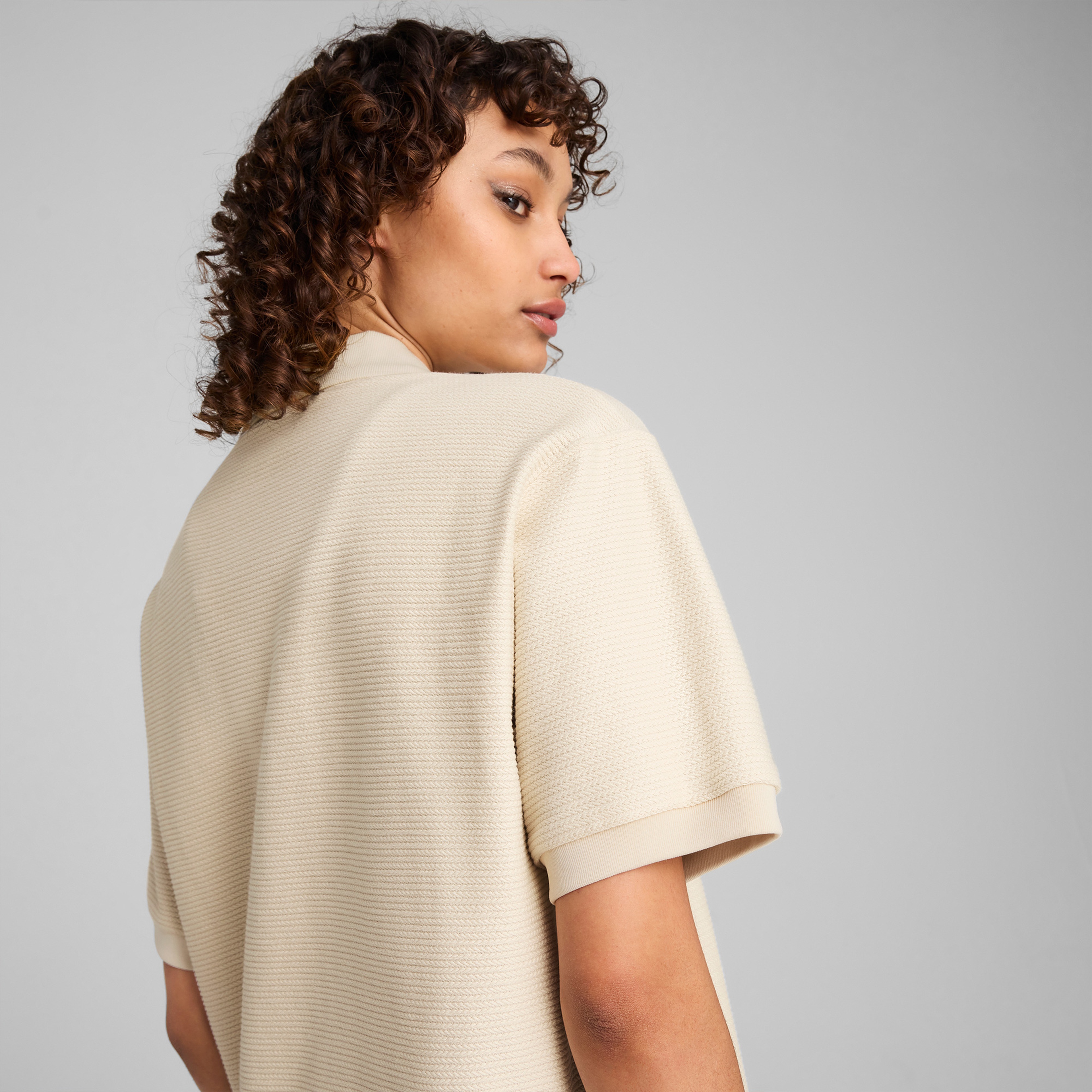 Puma Premium Ess Jacquard Erkek Krem Polo