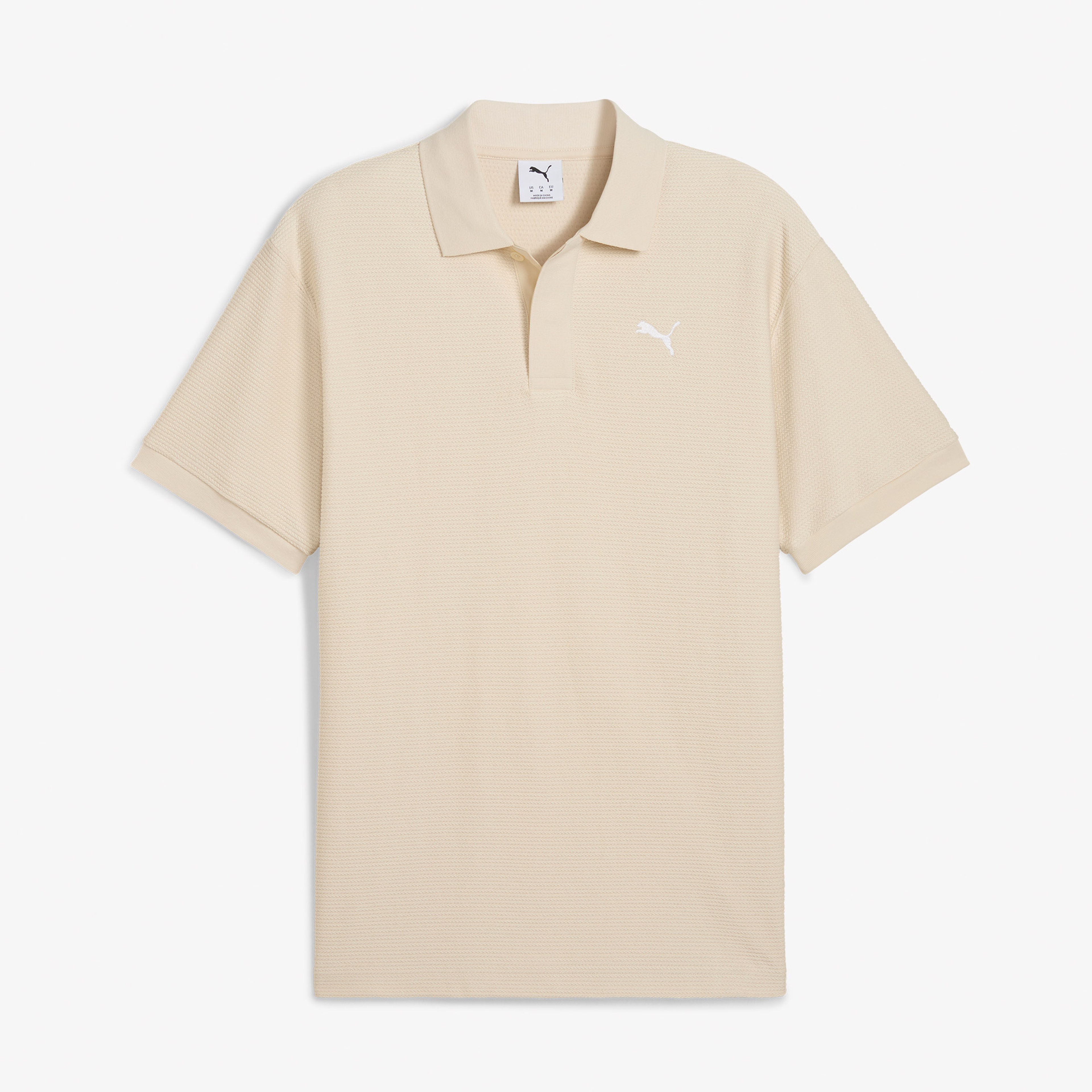 Puma Premium Ess Jacquard Erkek Krem Polo