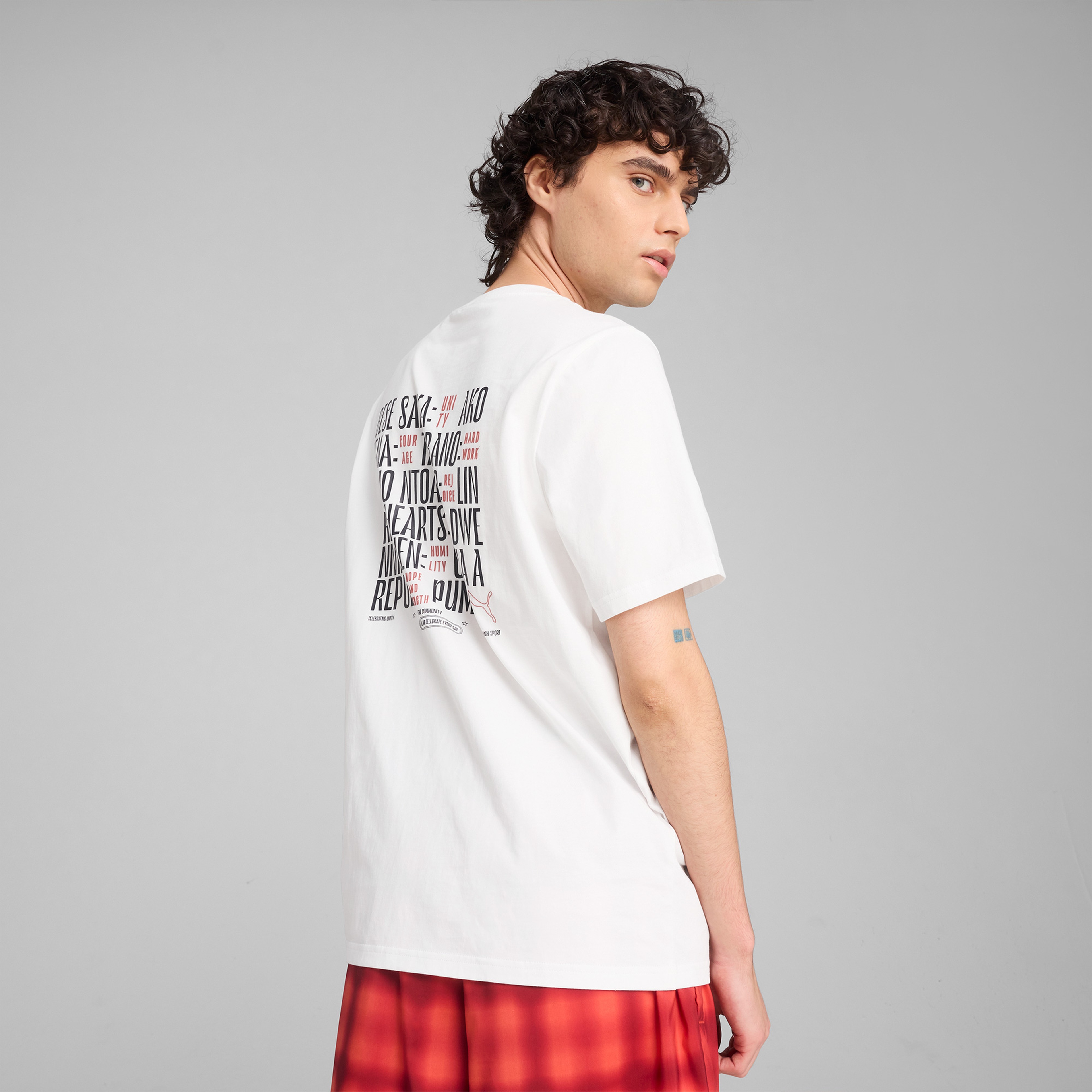 Puma Road to Unity Values Graphic Erkek Beyaz T-Shirt