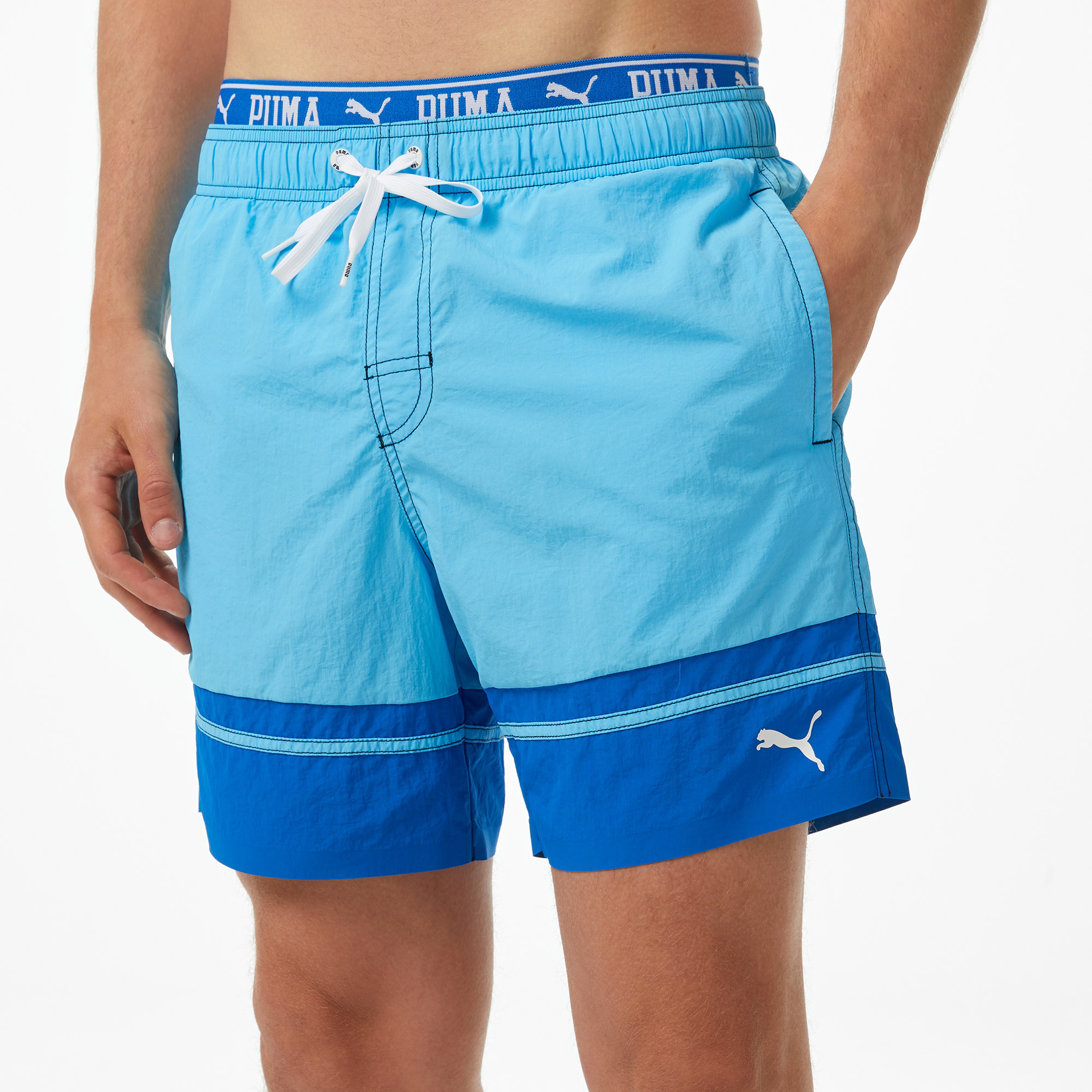 Puma Colorblock Mid Erkek Mavi Mayo