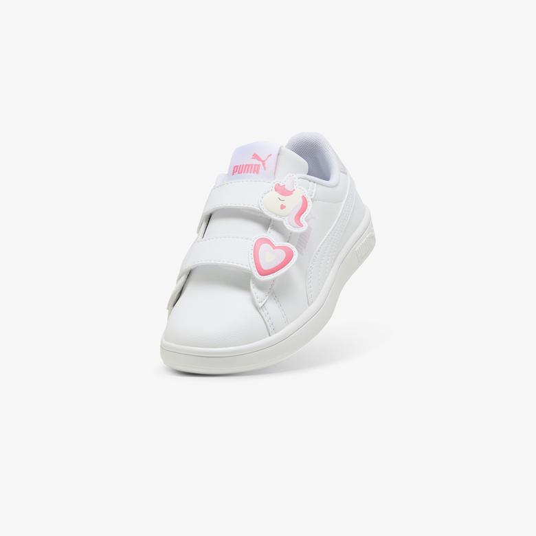 Puma Smash 3 0 Badges Kalp&Unicorn Figürlü Çocuk Beyaz Spor Ayakkabı