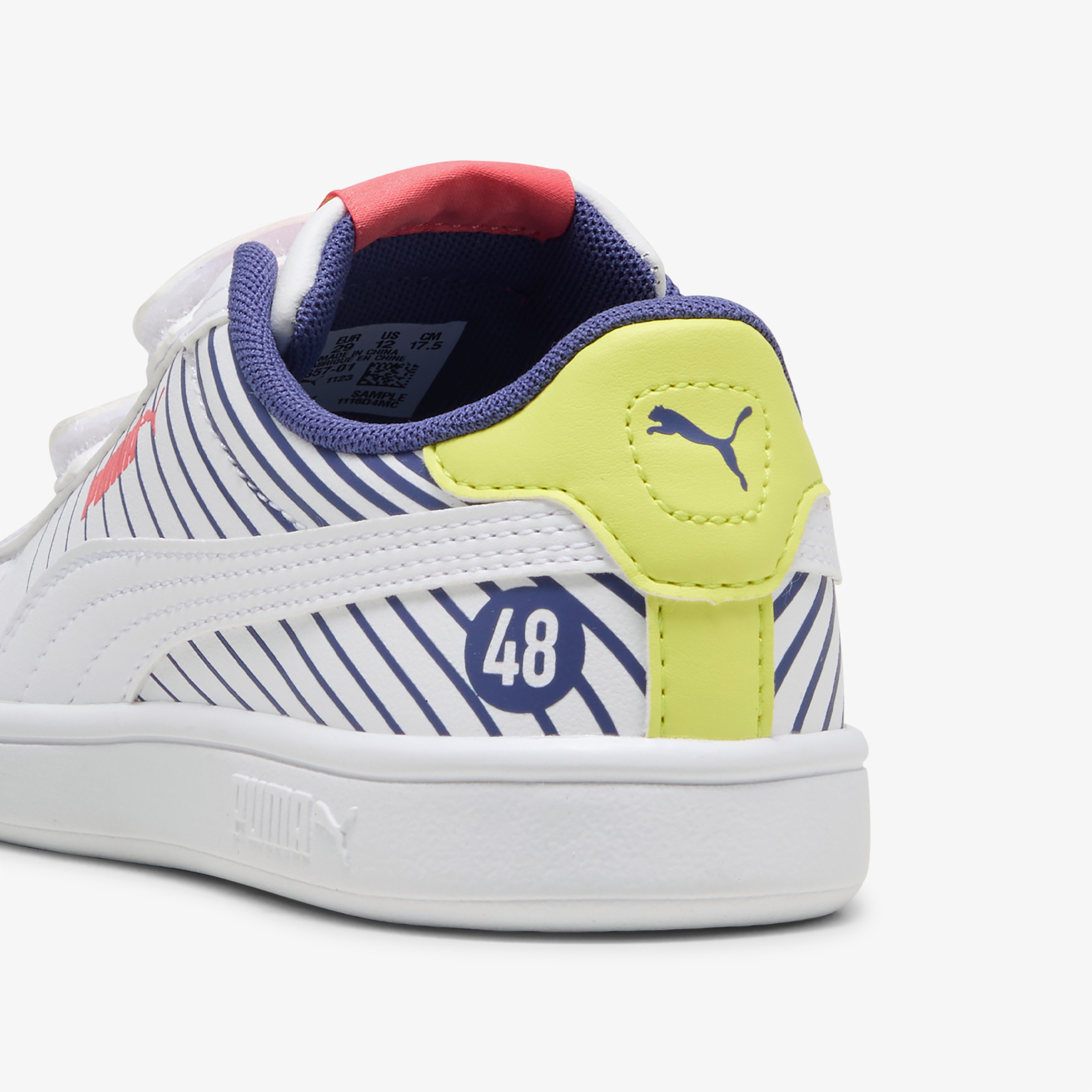 Puma Smash 3.0 Poised 2 Race Çocuk Beyaz Spor Ayakkabı