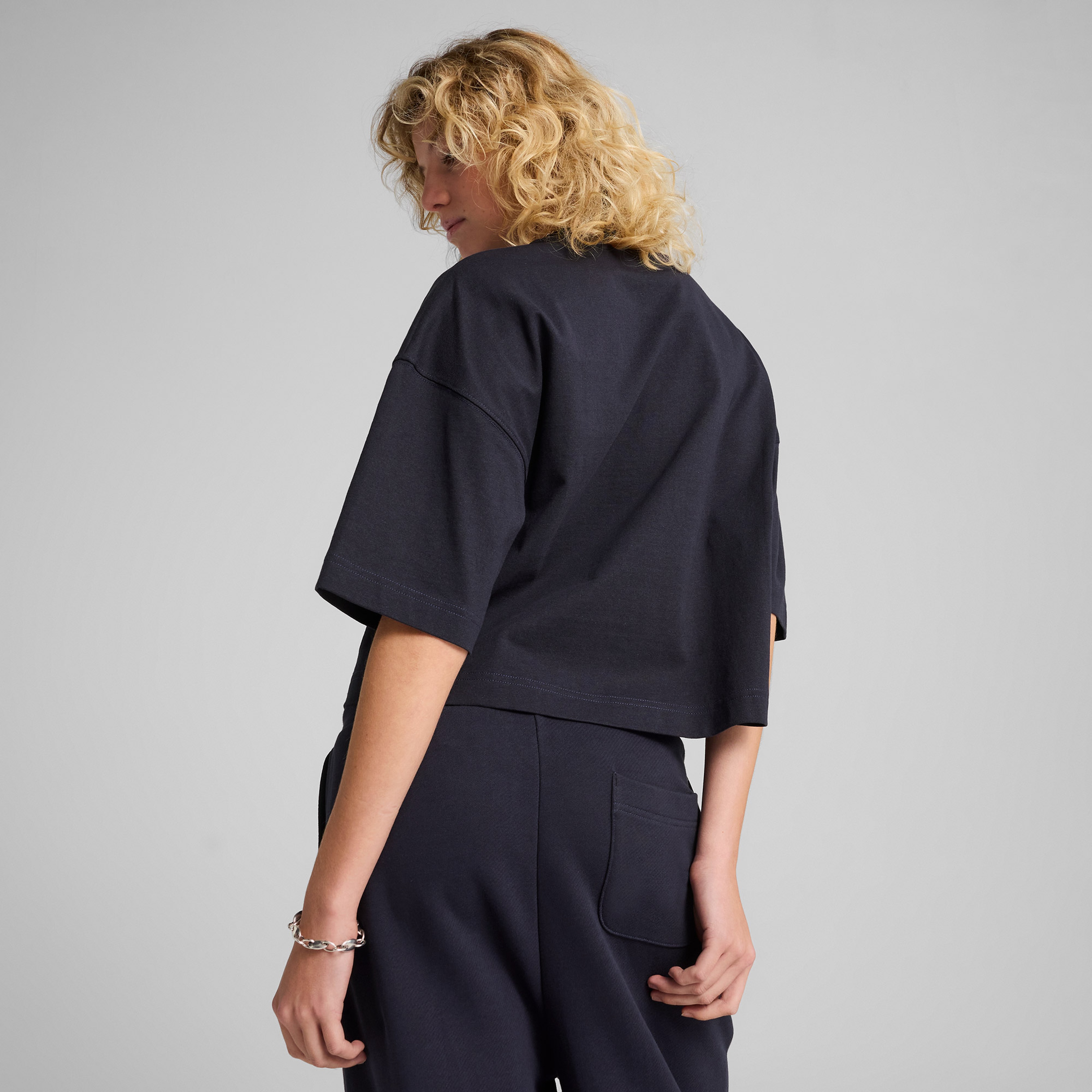 Puma Premium Ess Graphic Kadın Lacivert T-Shirt