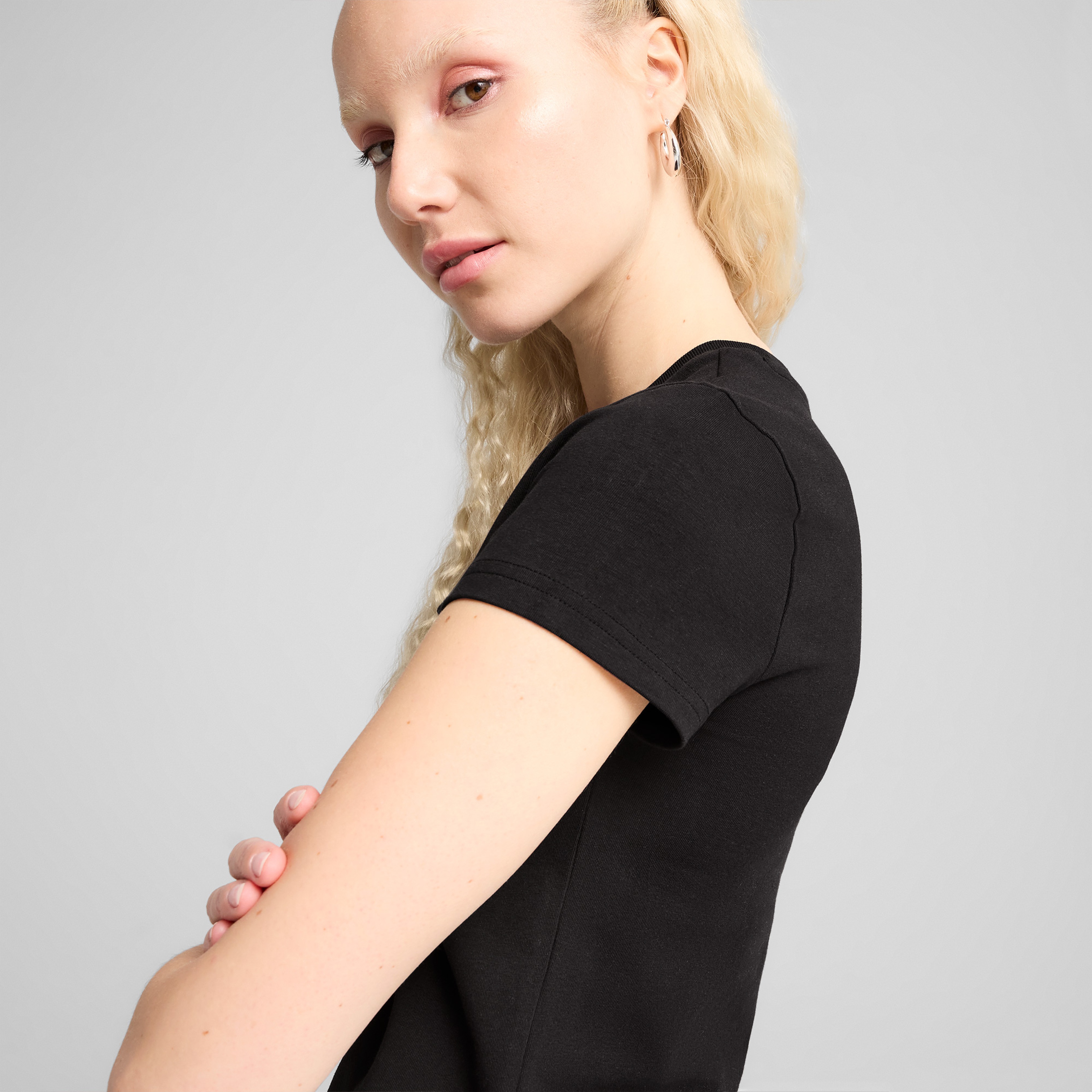 Puma Wardrobe Ess Baby Kadın Siyah T-Shirt