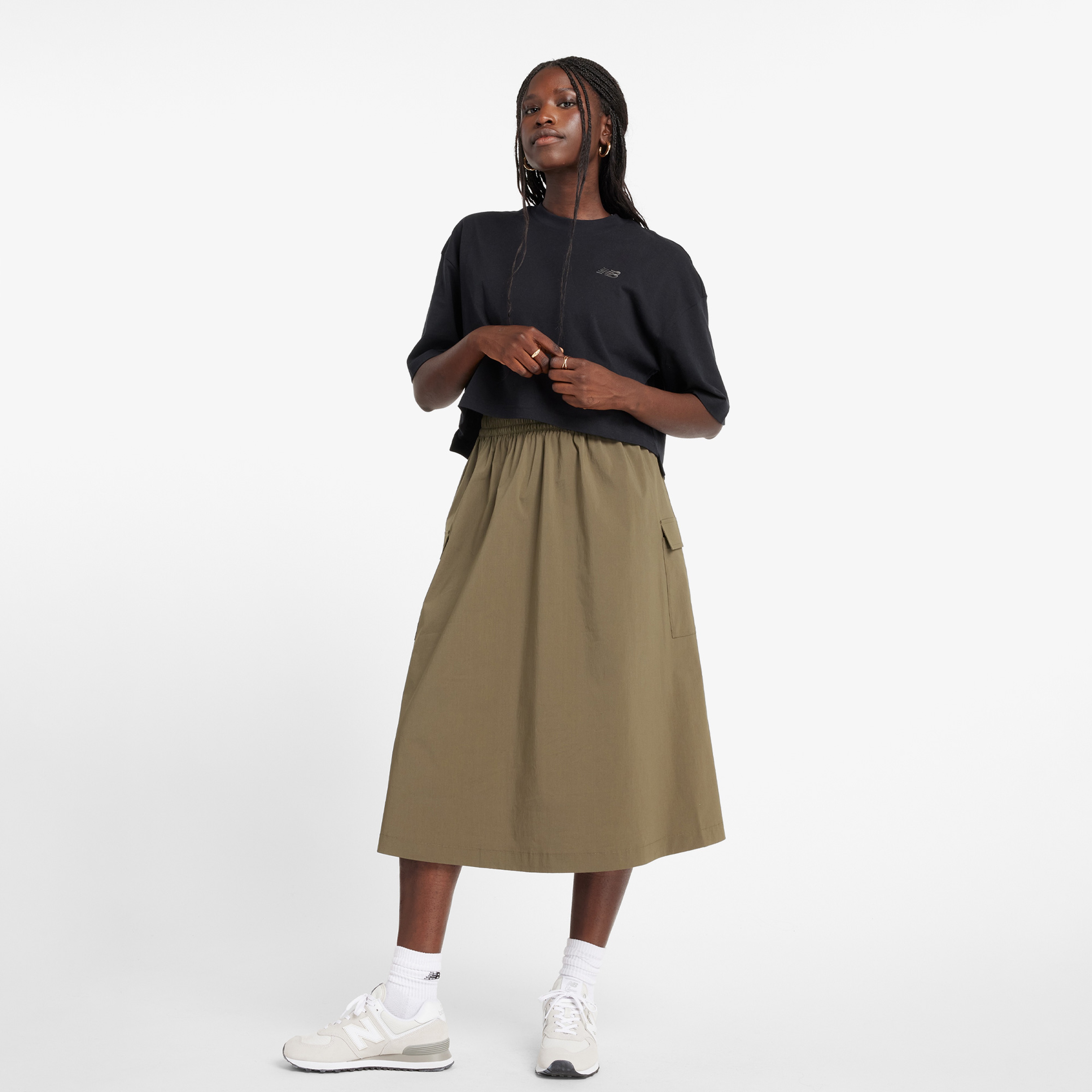 New Balance WT43536 Kadın Siyah Crop T-Shirt