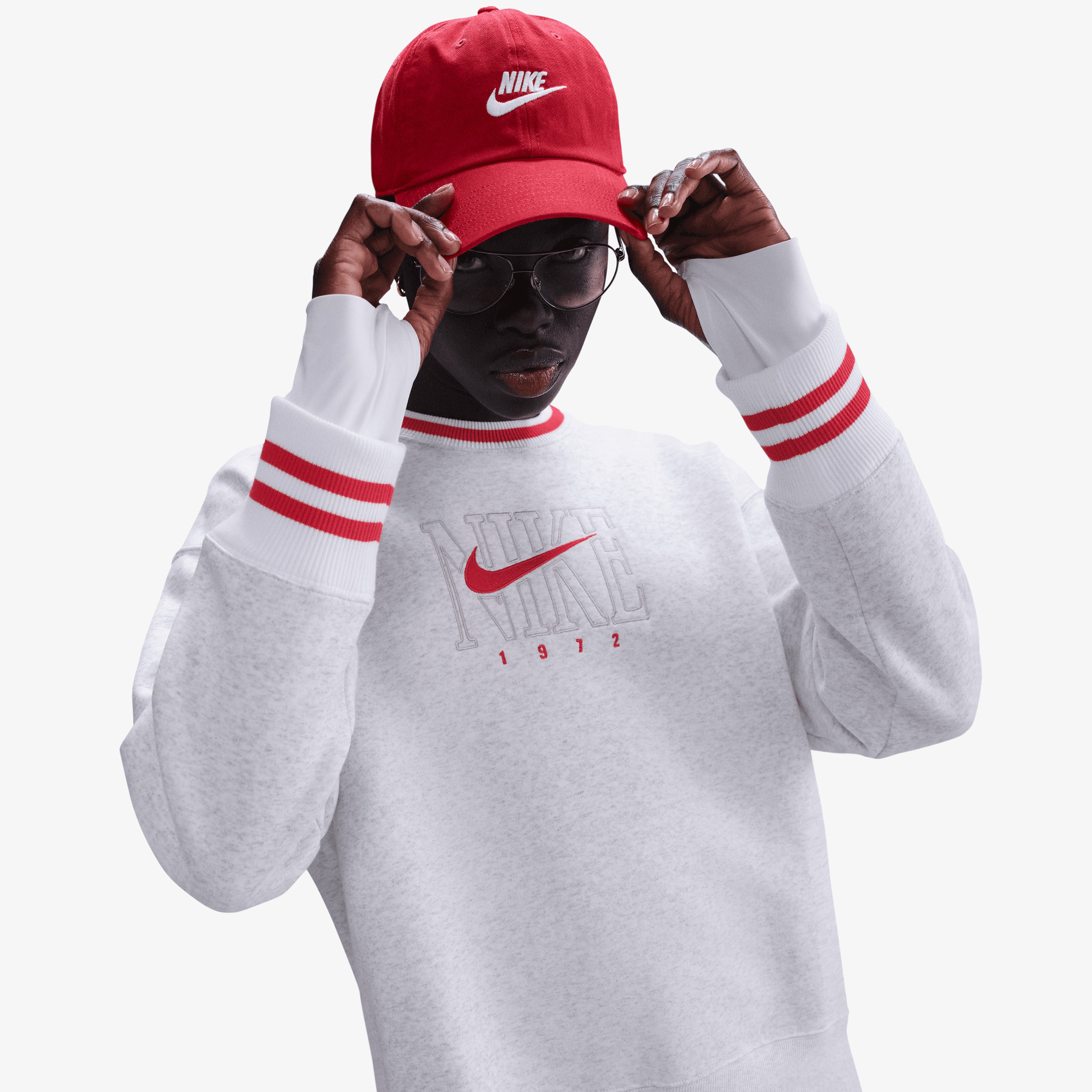 Nike Sportswear Phoenix Fleece Bol Kesimli Crew Yaka Kadın Gri Sweatshirt