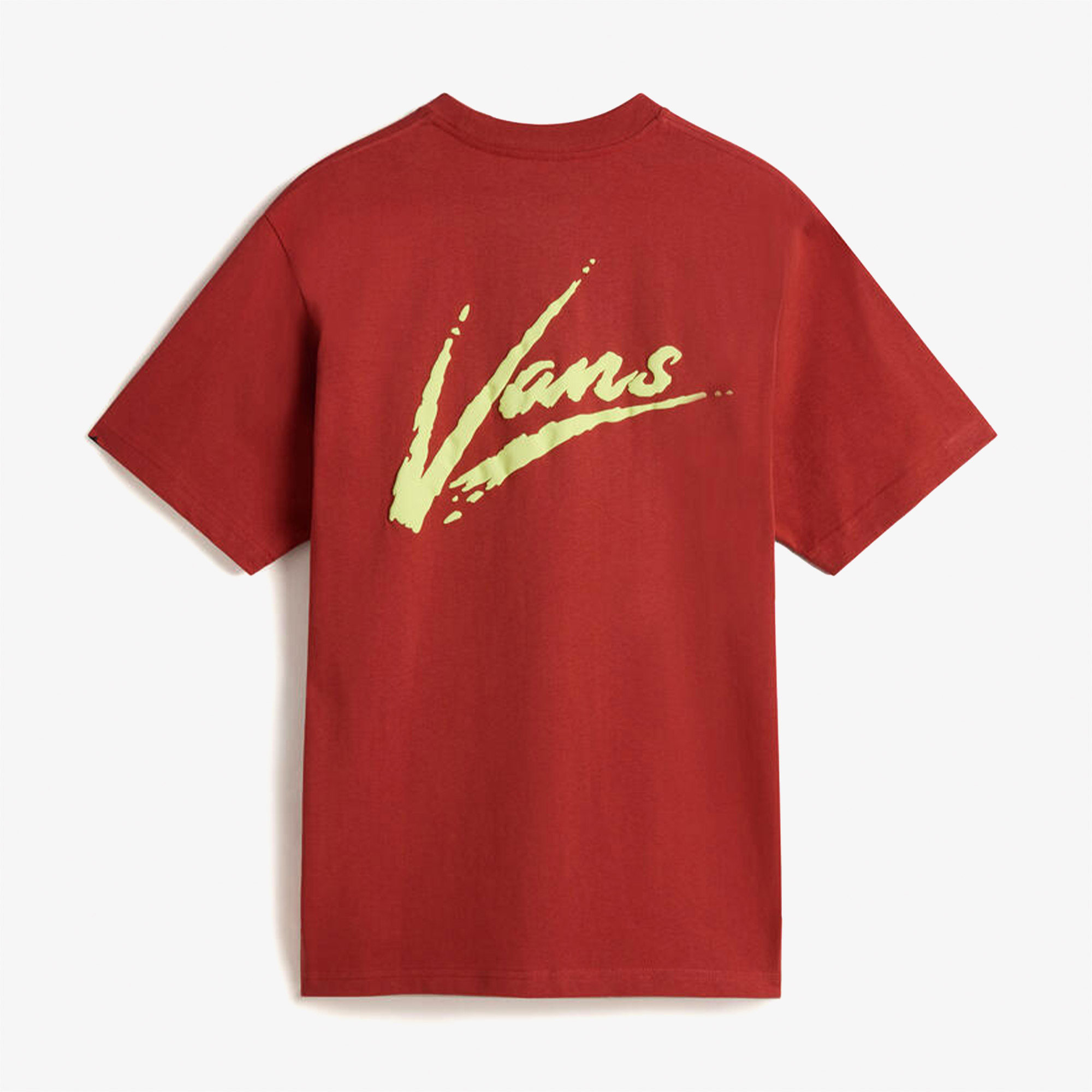 ＊k666＊【LIMIfeu】TULLE SLIT TSHIRT Vans Brush Script Loose Ss Erkek Kırmızı T-ShirtSVN000K42E2Z1